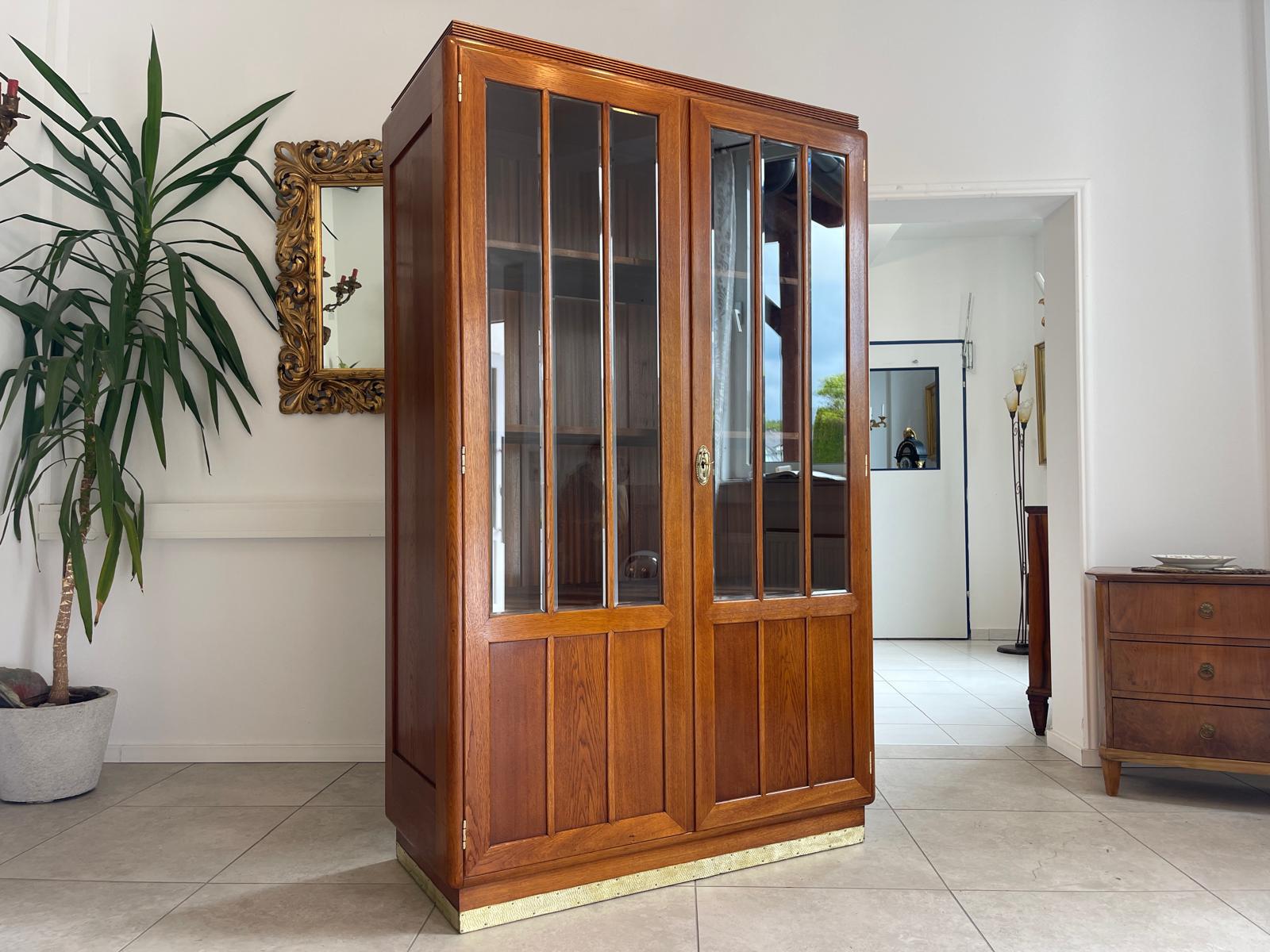SALE Resturierte Vitrine Bücherschrank Jugendstil Glasschrank G1689