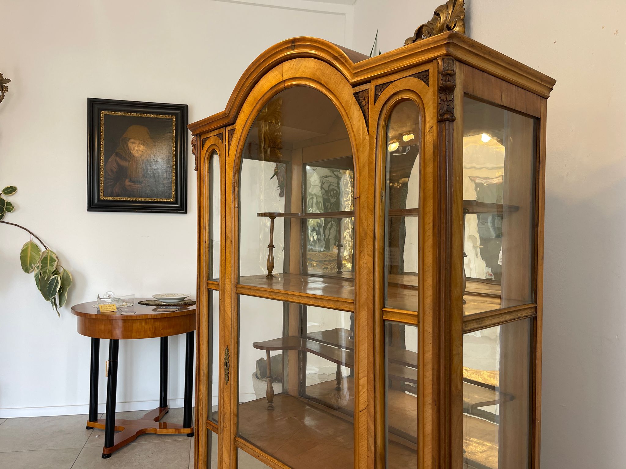 SALE Unrestaurierte Gründerzeit Vitrine Bücherschrank Sammlervitrine Antiquität G1230