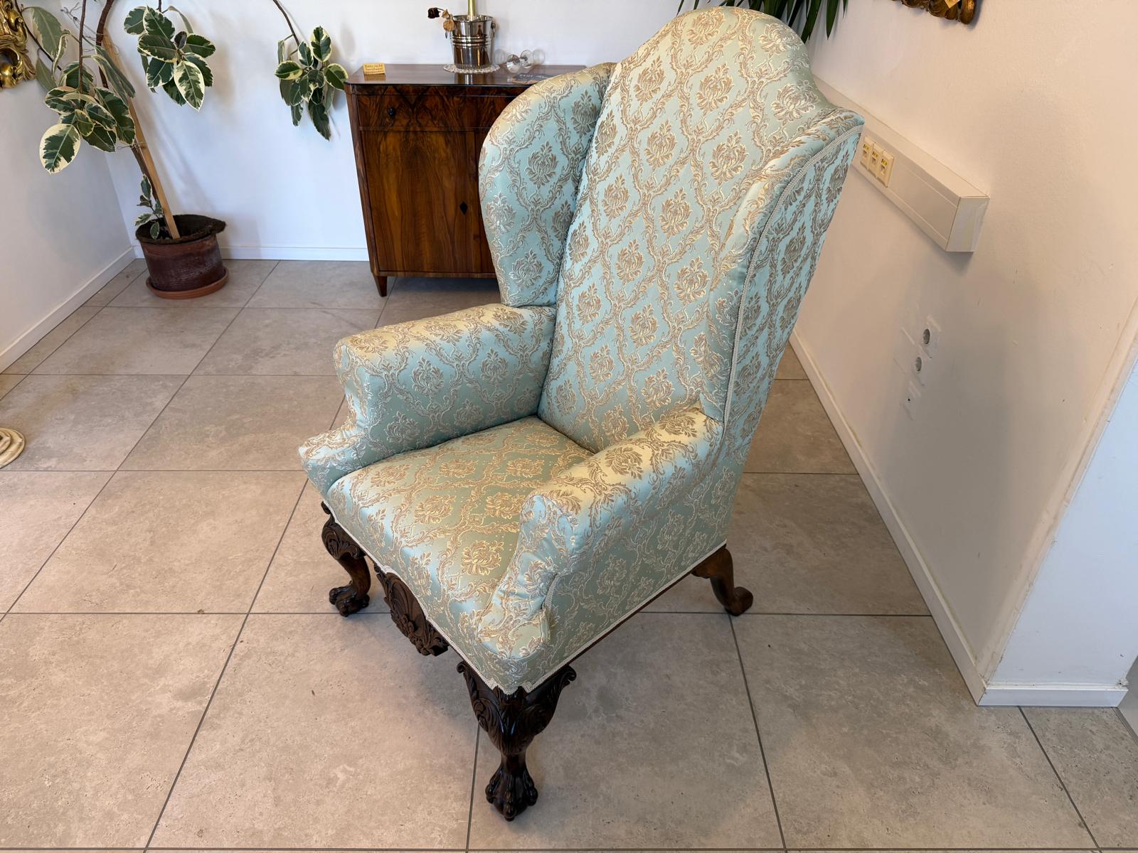 Restaurierter Historismus Ohrenfauteuil Ohrensessel Köinigssessel G1964