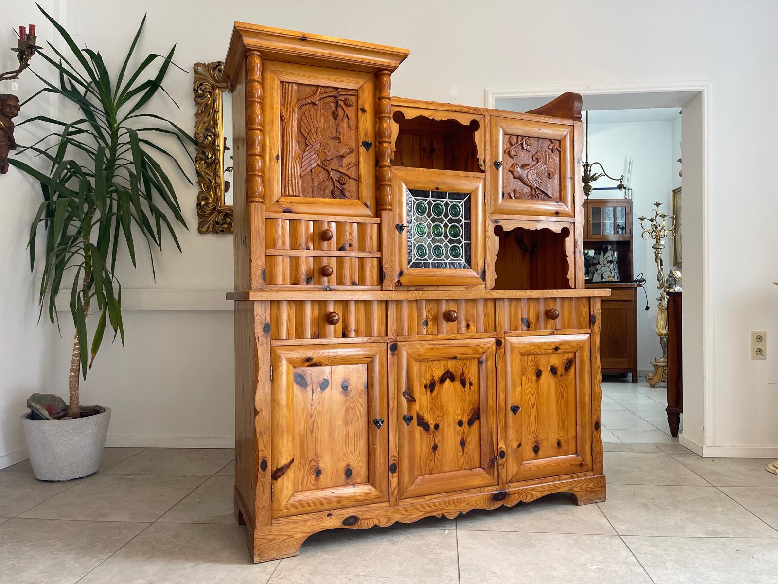 Zirbenholz Kredenz Butzenglas Küchenschrank G1173