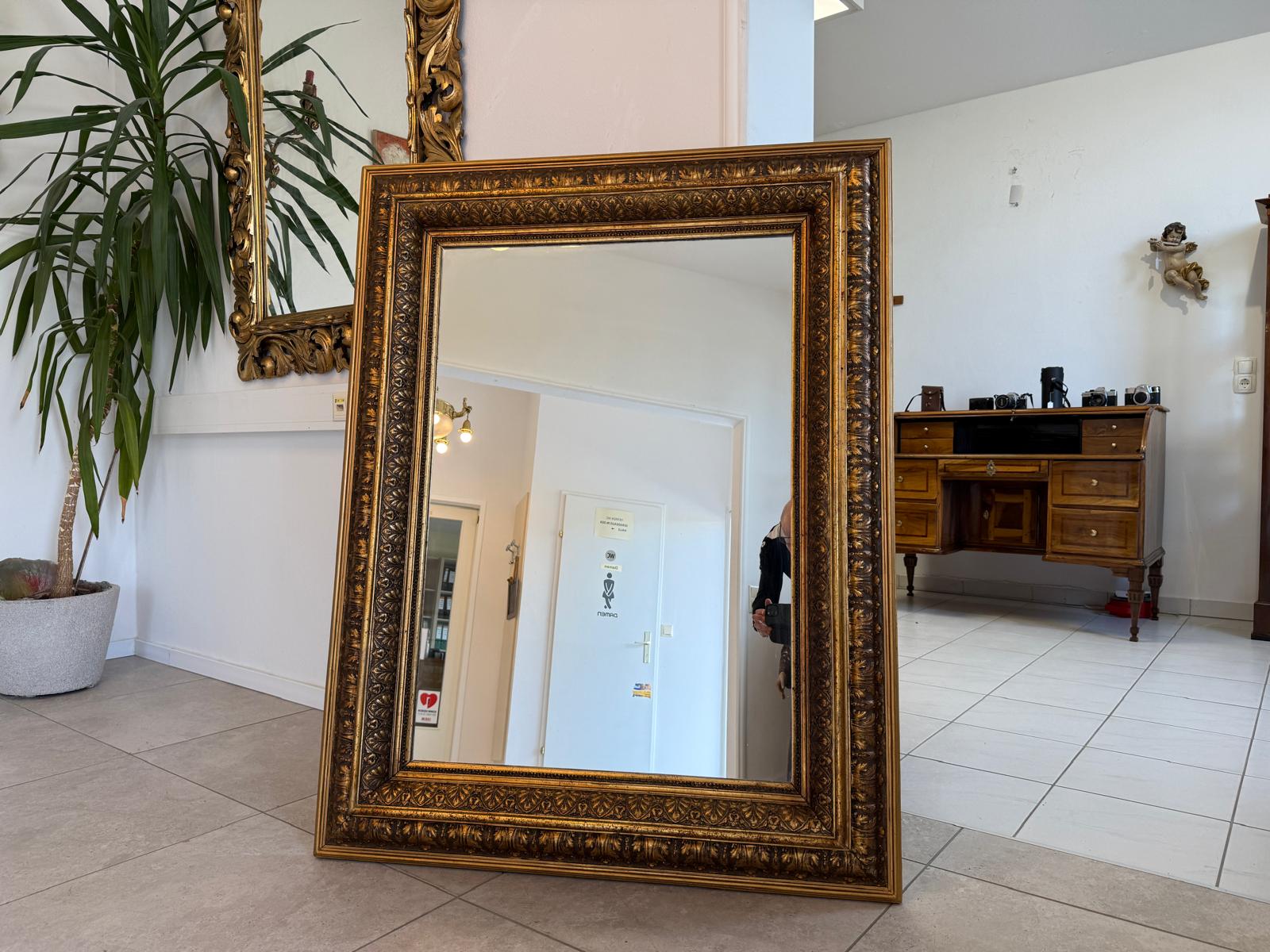 Vergoldeter Ritterspiegel Biedermeier Spiegel Traum Rahmen Antik G2166