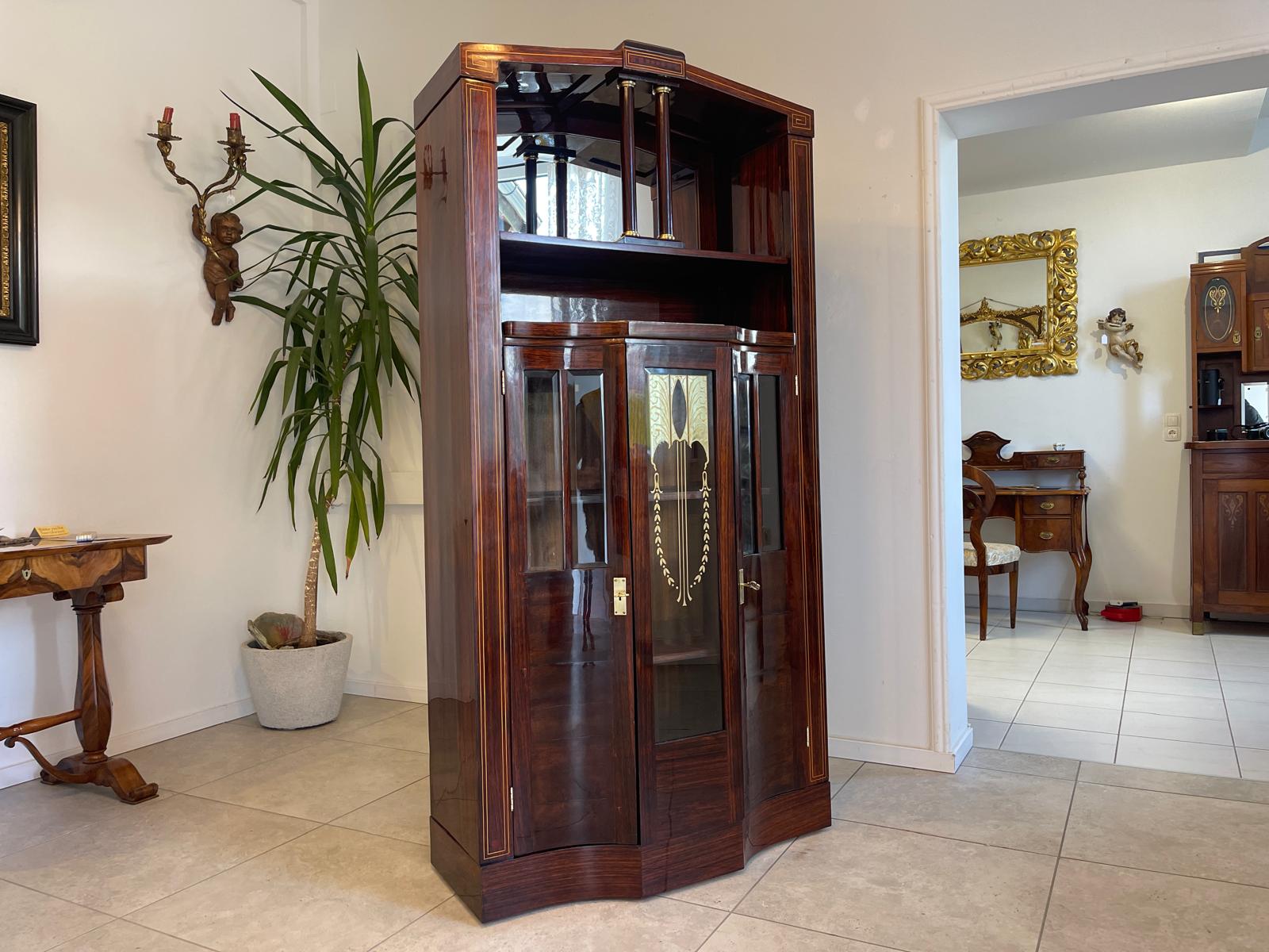 Restauriertes Jugendstil Kredenz Vitrinenschrank  Bücherschrank Traum Antiquität G1443