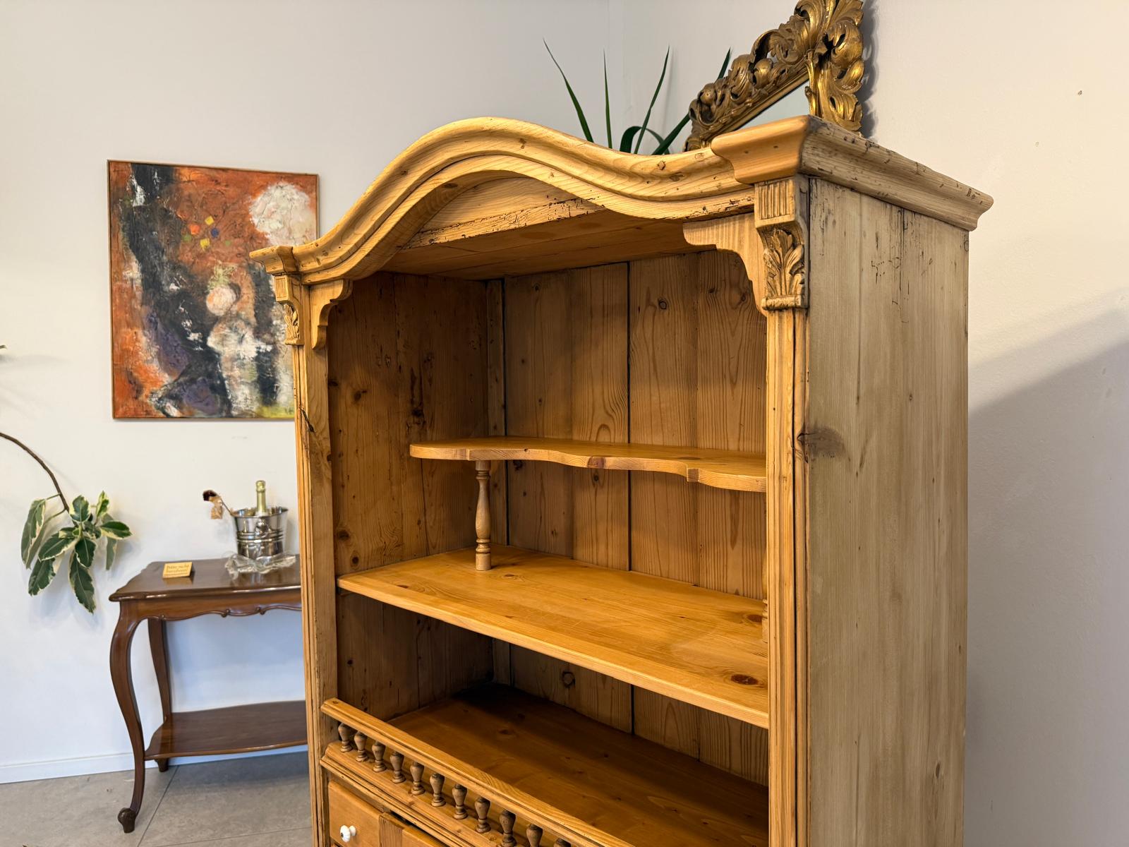 Bäuerliches Bücherregal Gründerzeit Stellage Naturholz G1805