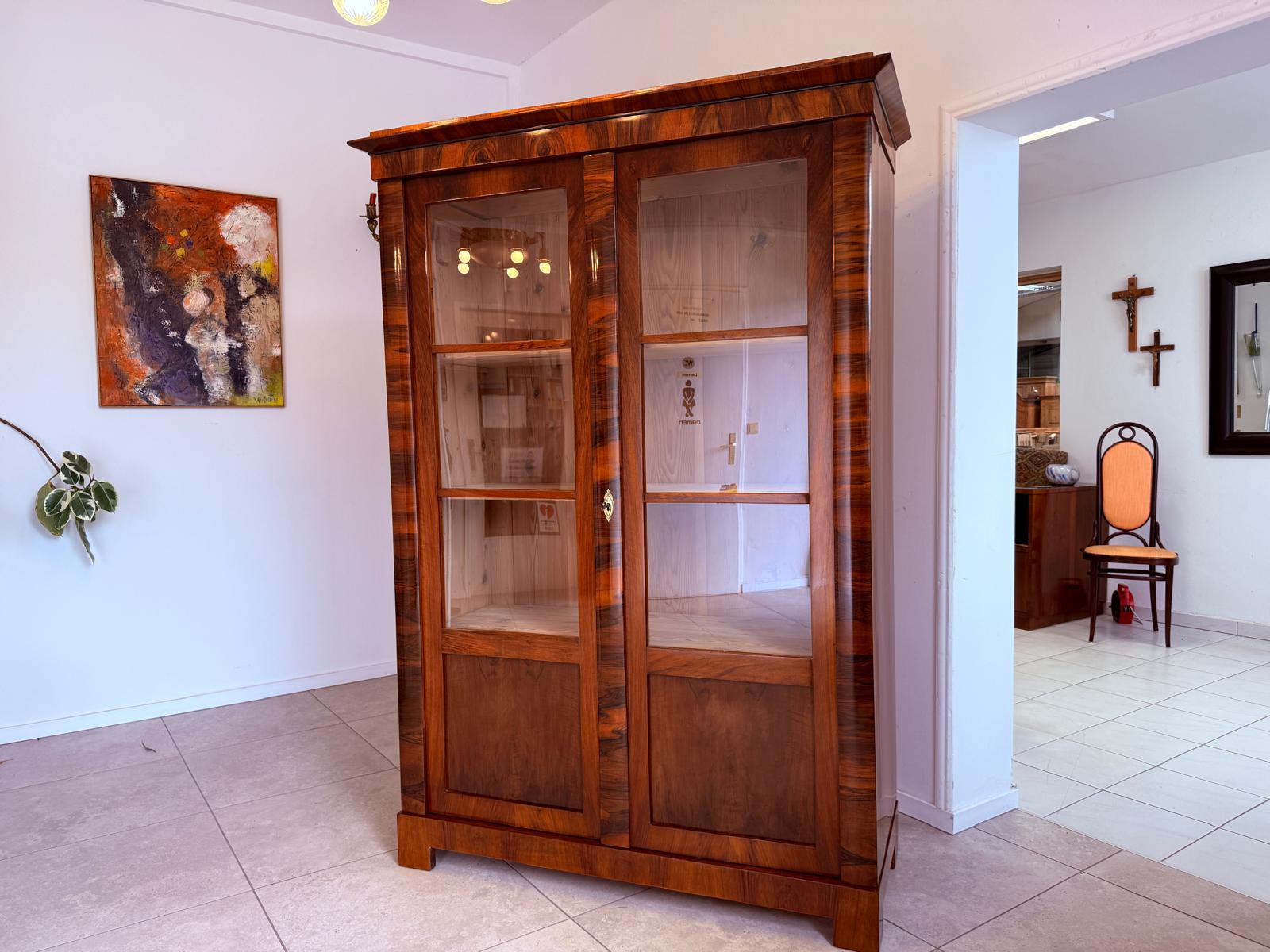 SALE Restaurierte Biedermeier Vitrine Bücherschrank ANTIQUITÄT D2871