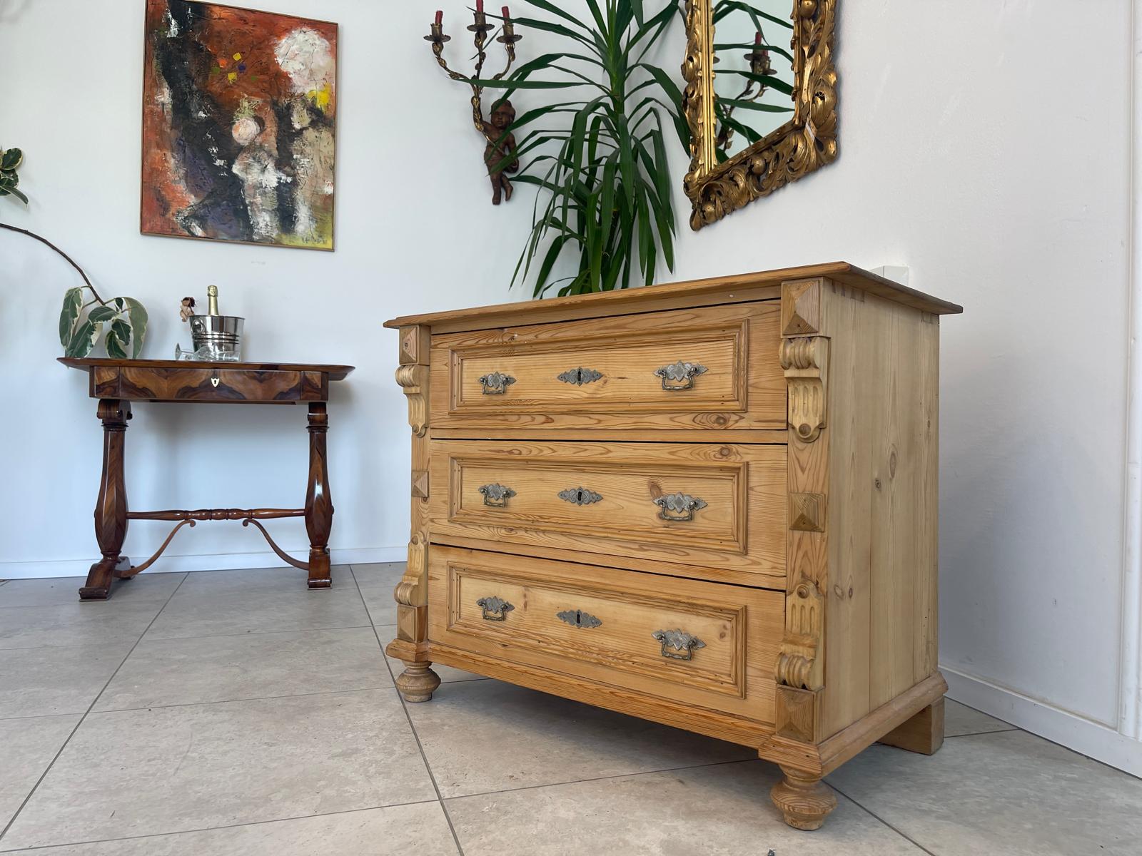 Originale Gründerzeit Kommode Naturholzkommode Anrichte G1713