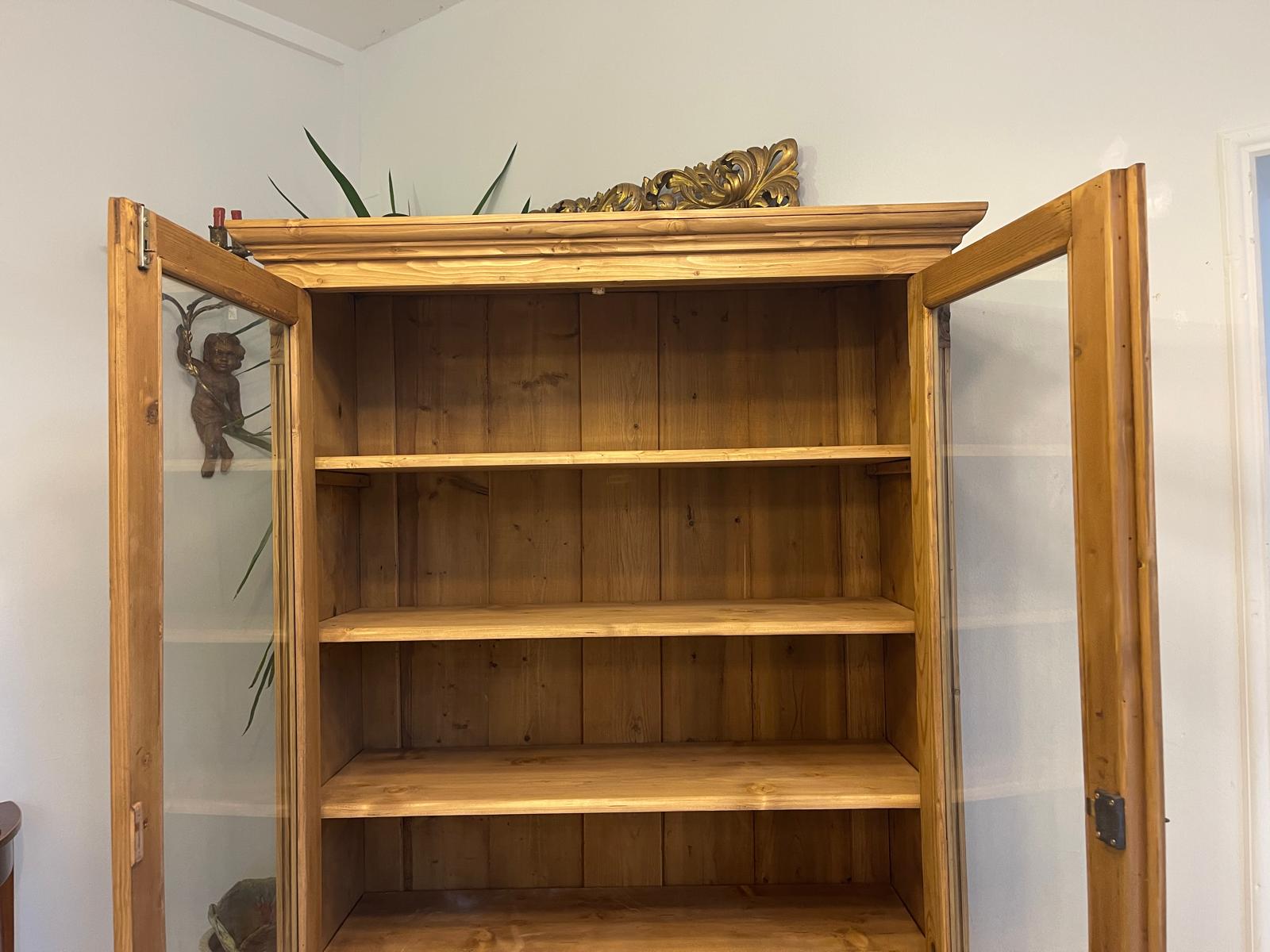 Bäuerliche Vitrine Bauernvitrine Bauernschrank Naturholz Bücherschrank Bauernmöbel A5131