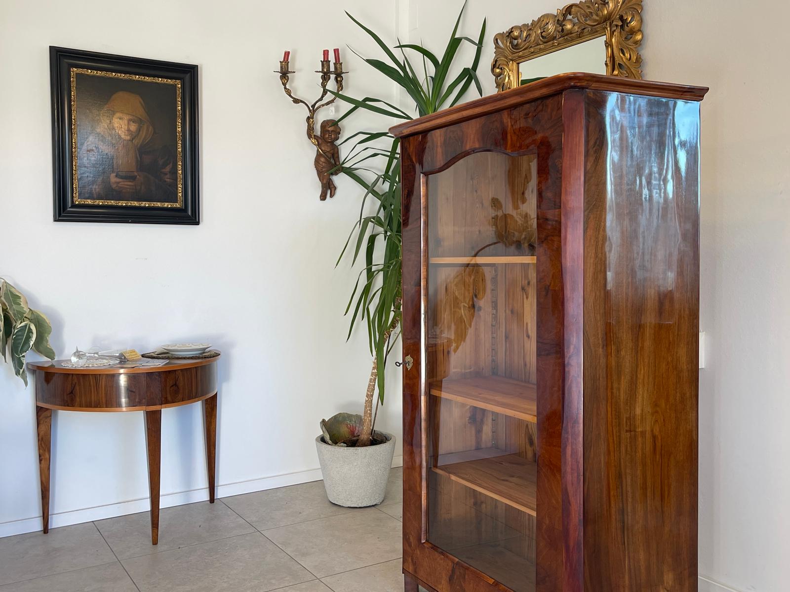 Restaurierte Biedermeier Vitrine Bücherschrank Glasschrank A5496