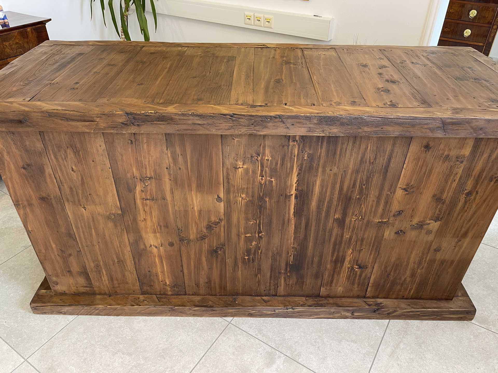 Barock-Biedermeier-55 Bäuerliche Bar Altholz Theke Verkaufspult rustikal hochwertig A4187