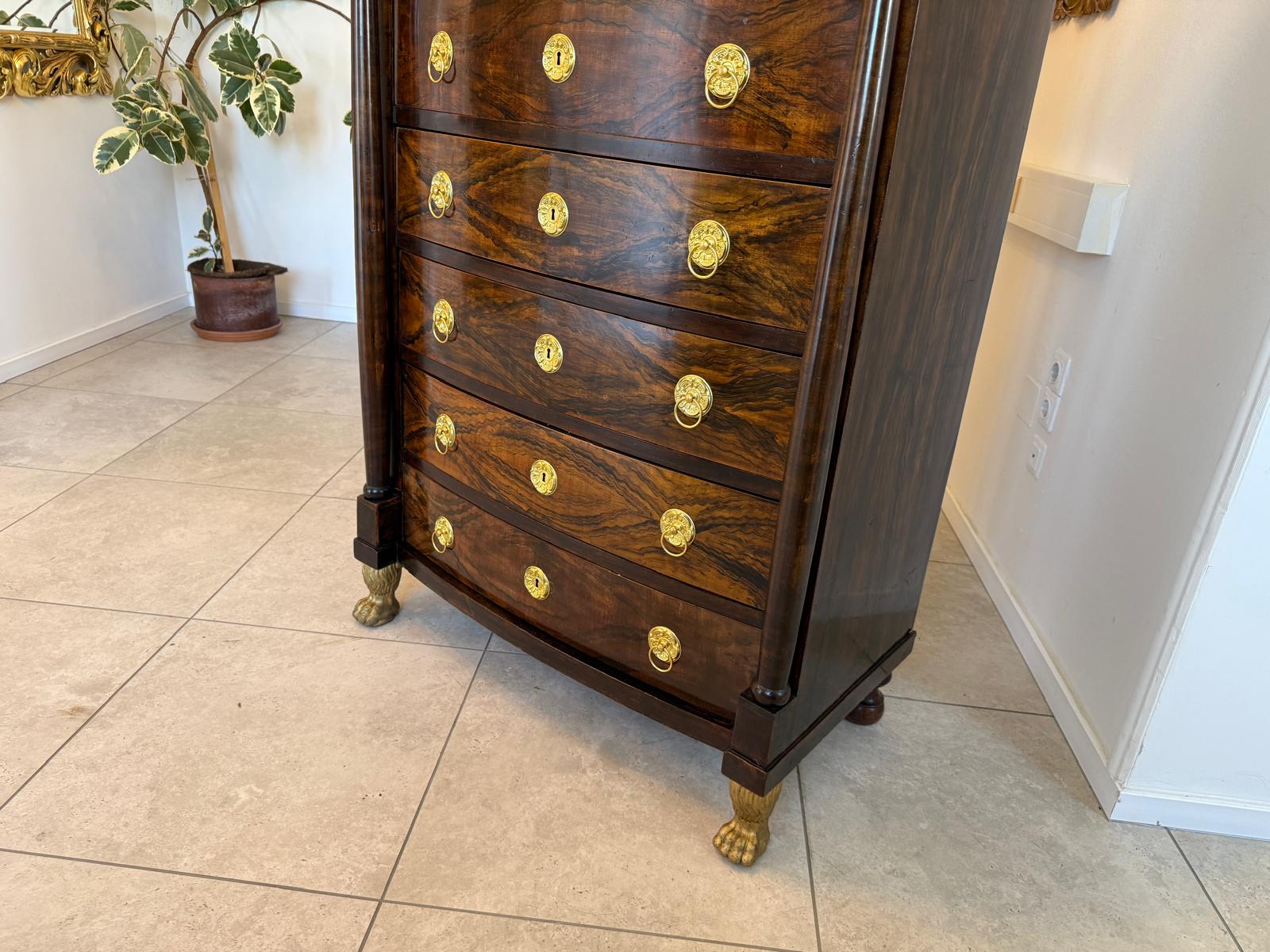 Empire Wochenkommode Nussholz Ladenschrank Antik G2089