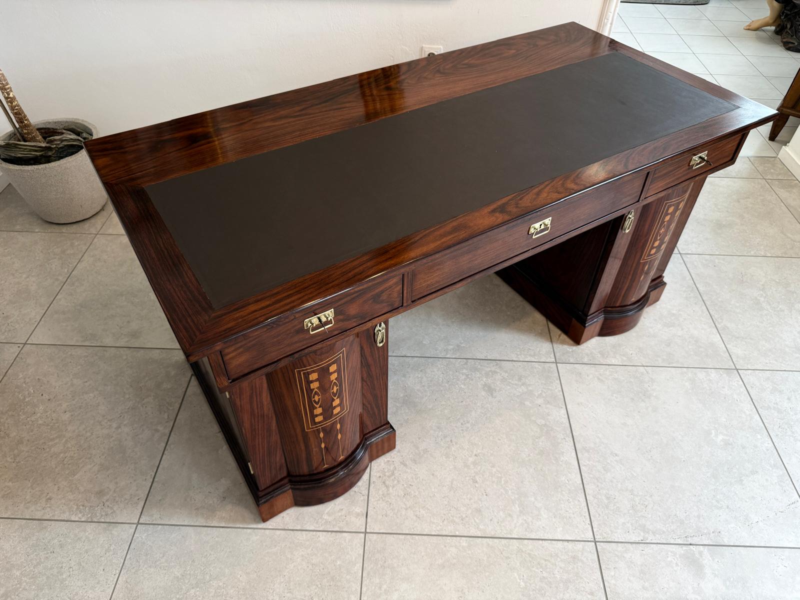 Restaurierter Jugendstil Schreibtisch Sekretär Freisteher Originalstück D2874
