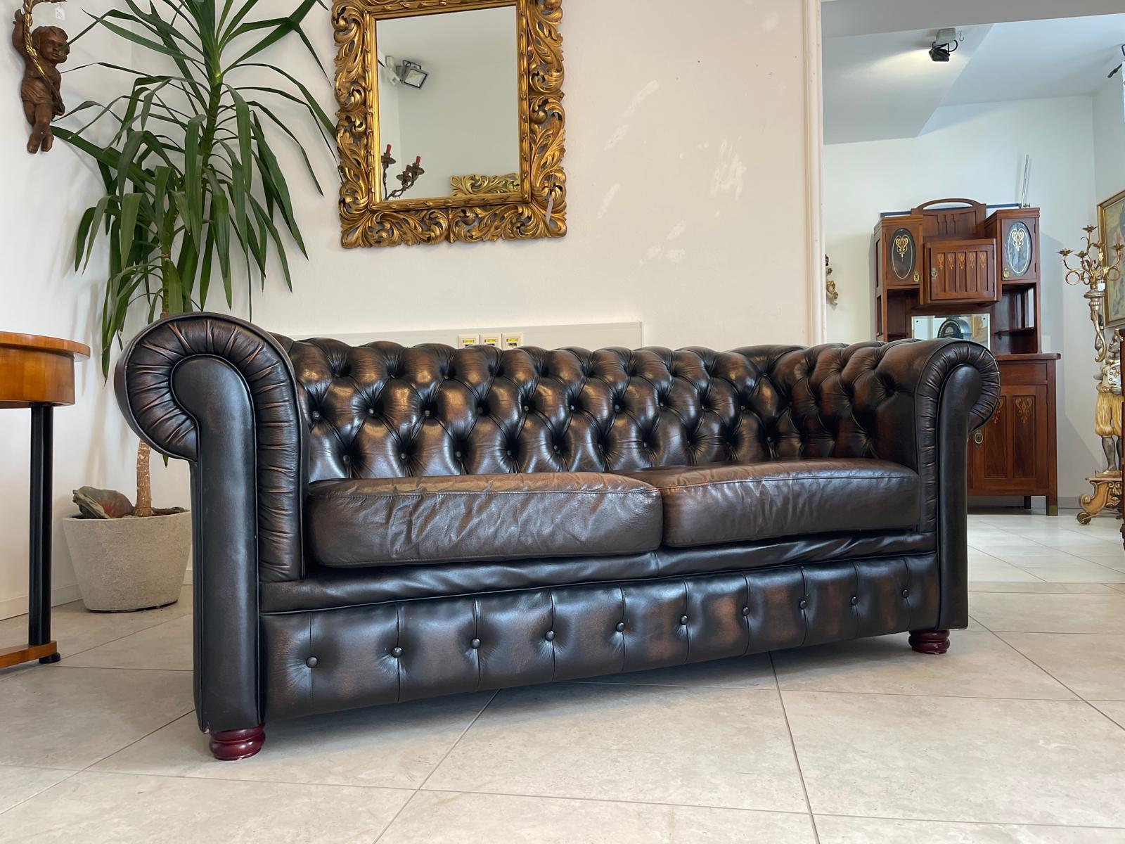 Chesterfield 3er Clubsofa Diwan Couch Zigarrenbraun G1333 Kopie