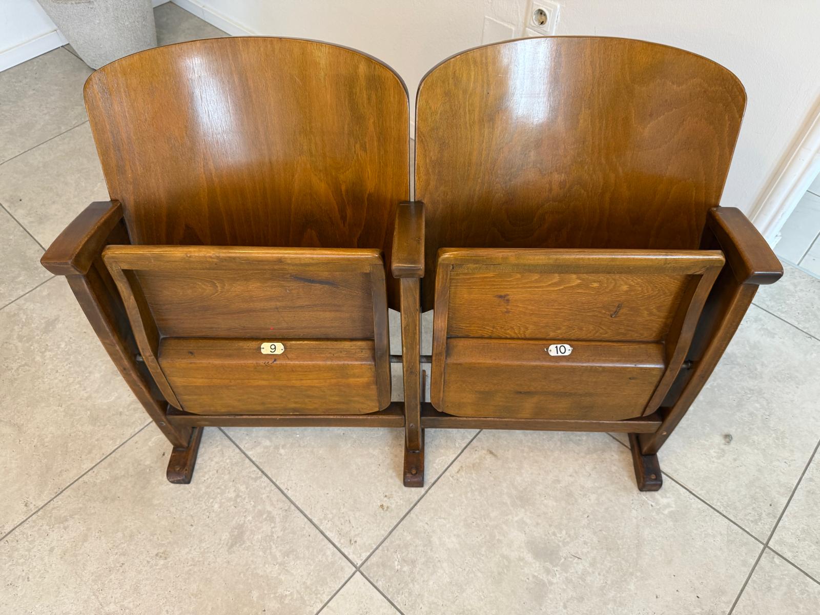 Original Wiener Kinosessel 2er Sitz Klappstuhl Stuhl Nostalgie G1727
