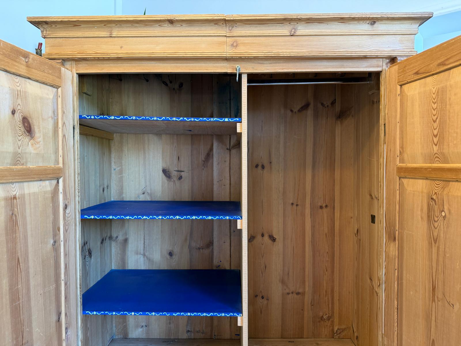 Original Biedermeier Bauernschrank Naturholzschrank Weichholz G2091