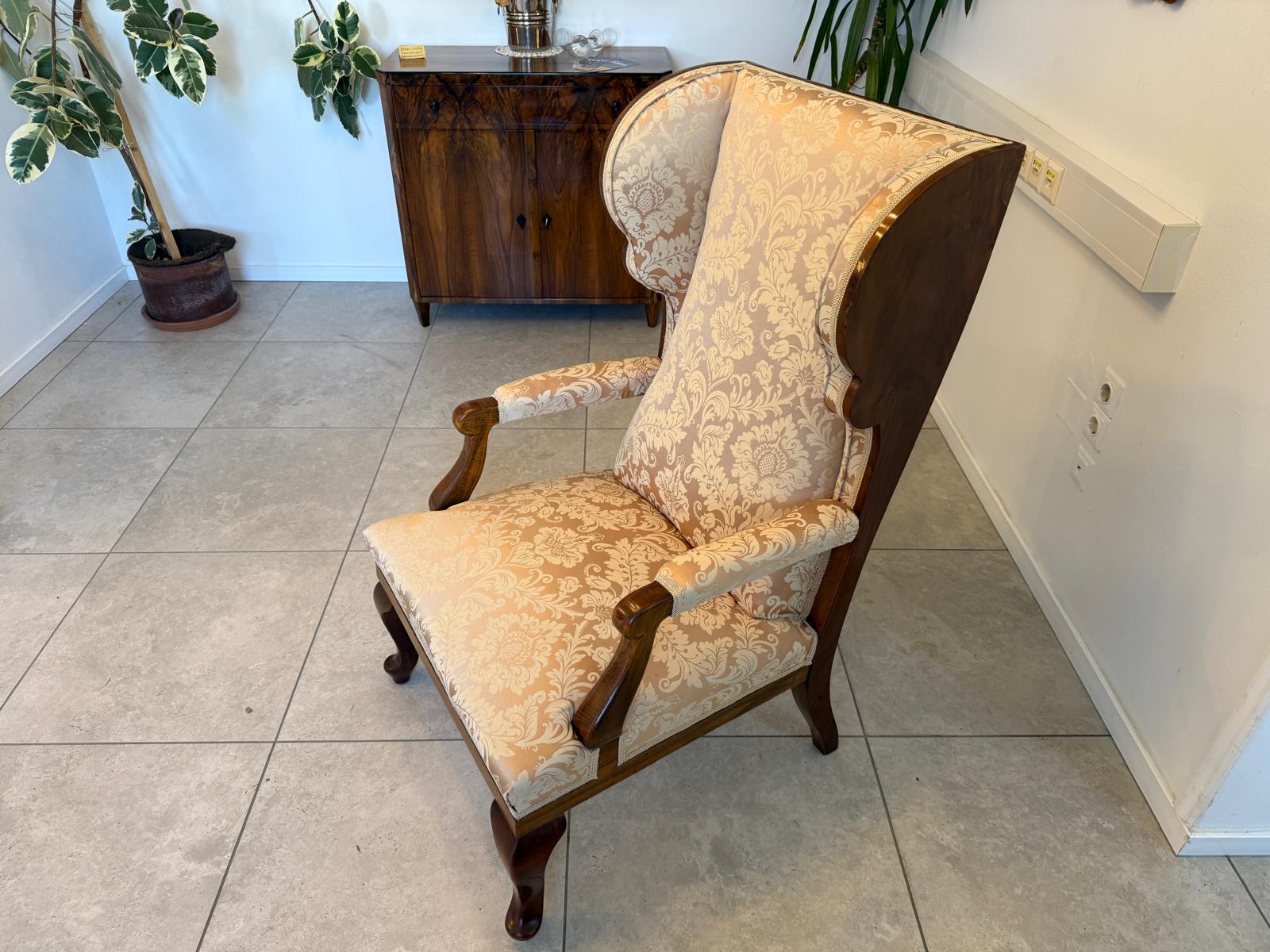 Restaurierter Chippendale Ohrenfauteuil Ohrensessel G1962
