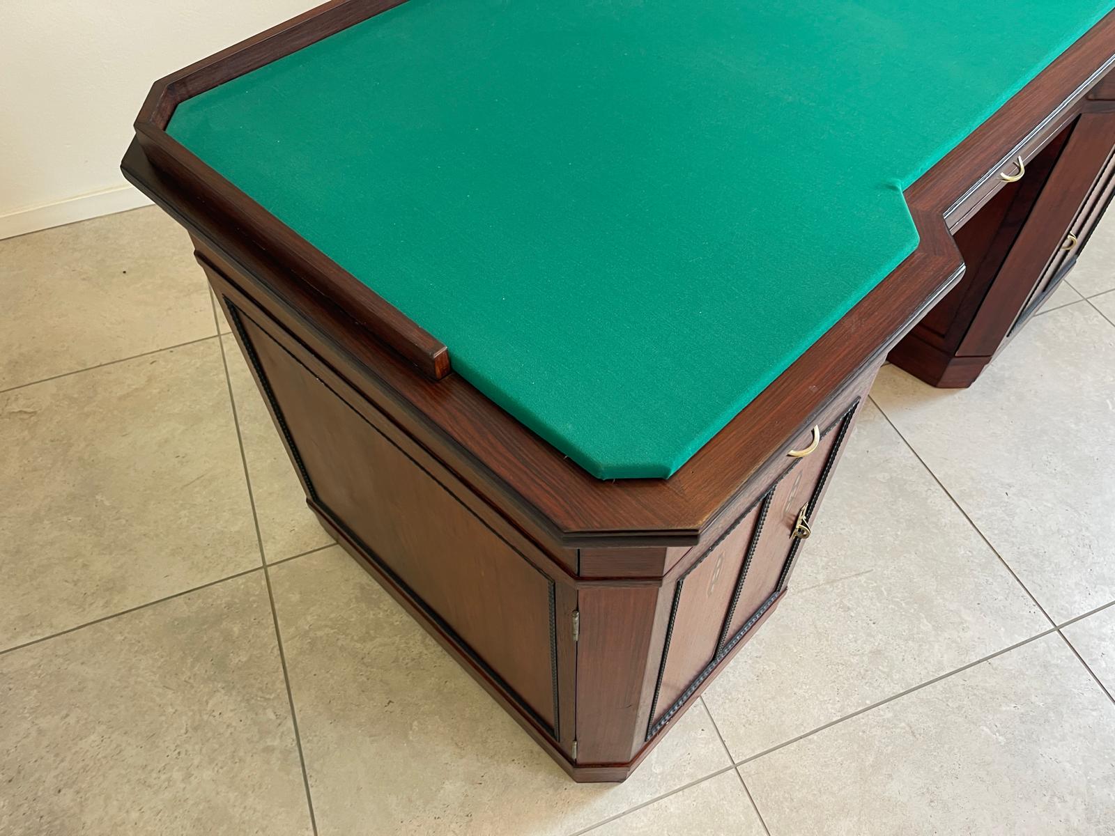 SALE Art Deco Schreibtisch Sekretär - Mahagoni, elegant, antik, 3 Schubladen, Chrombeschläge - Originalstück G1172