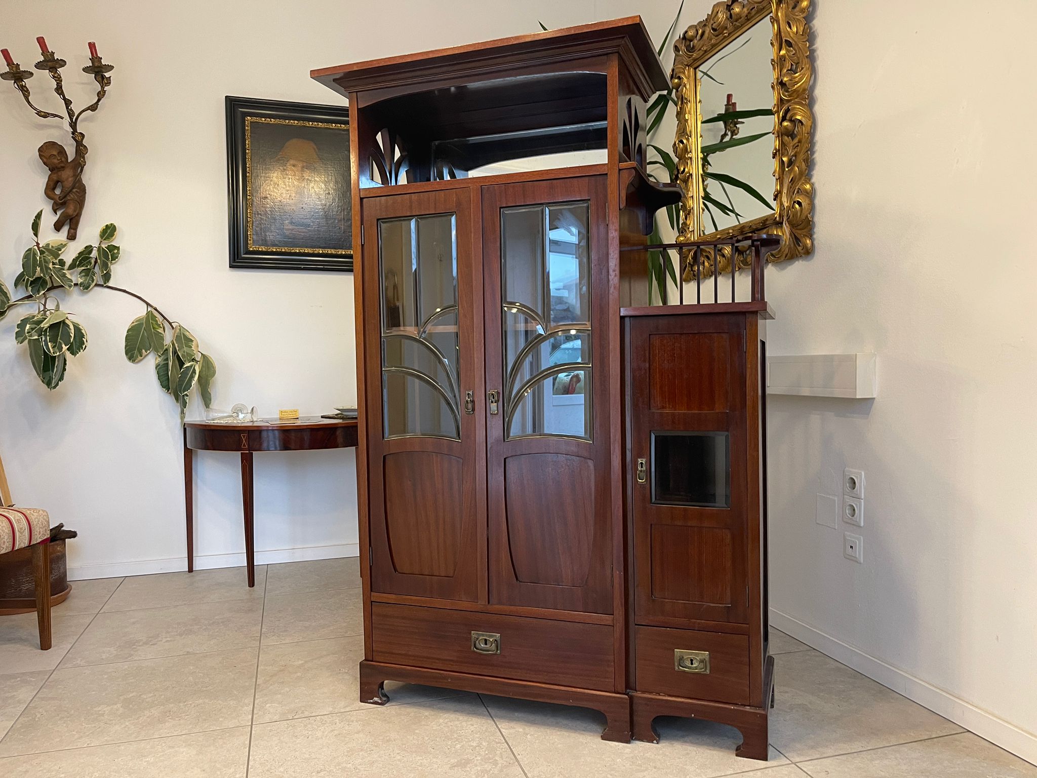 ed3c0e0f-5f5e-4afd-81c0-ba91b45aaa1d-1 Traum Jugendstil Bücherschrank Vitrine A5124