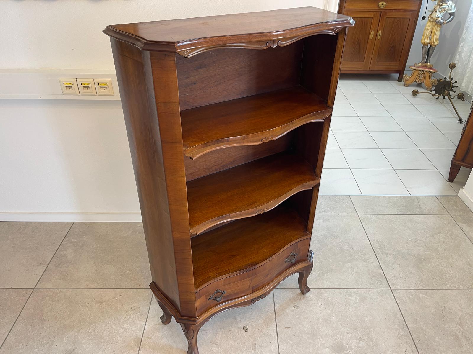 Barockstil Regal Ablage Bücherregal aus Buchenholz, zierlich und stilvoll G1198
