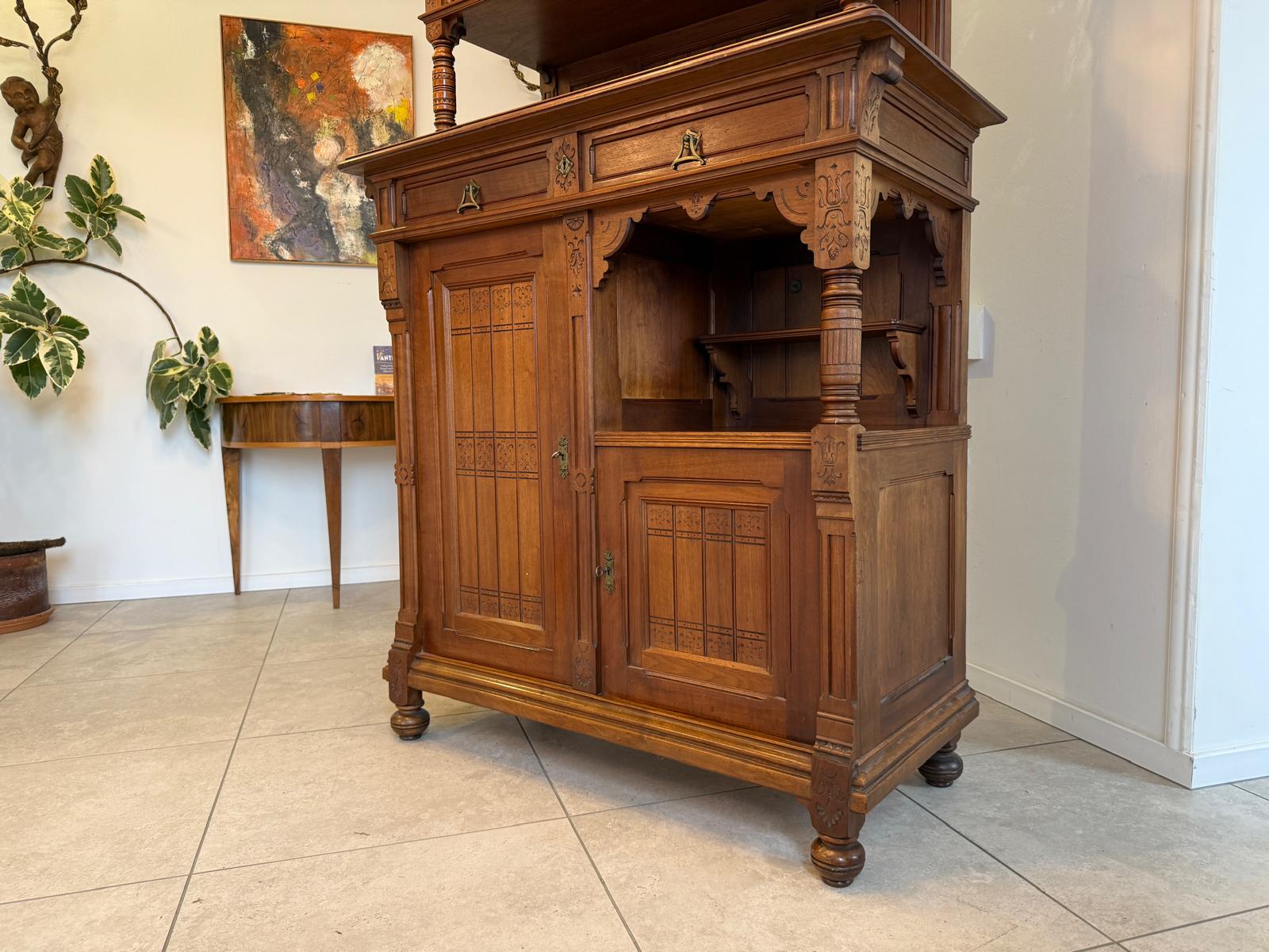 Originale Gründerzeit Anrichte Schrank Vertiko Schrank RegalG2234