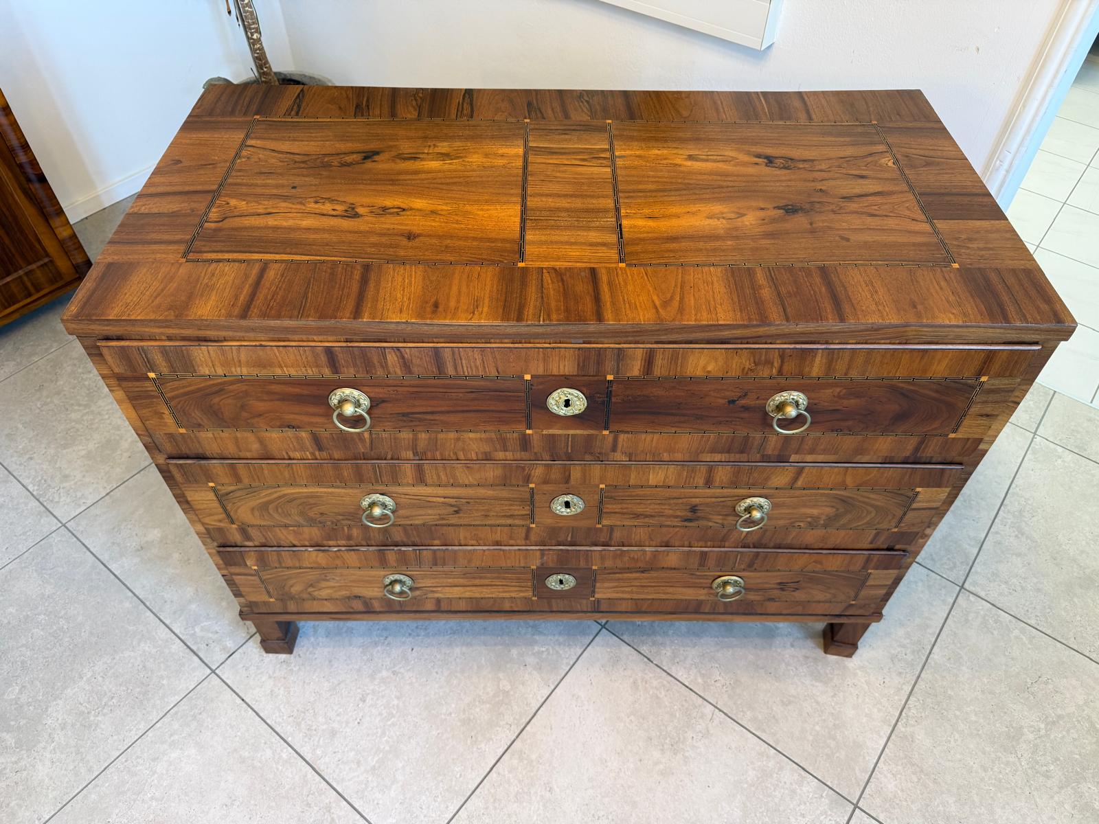 Barock Kommode Obstholz Marketerien Antiquität Nussholz  Antiquität D2901