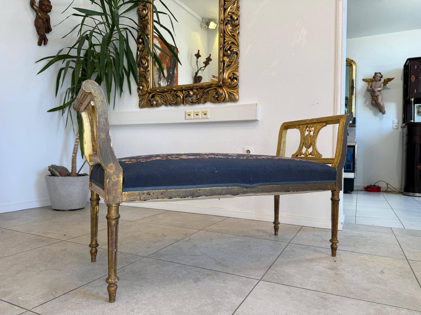 Original Chippendale Hocker Scherenstuhl Schemel Stuhl D1212