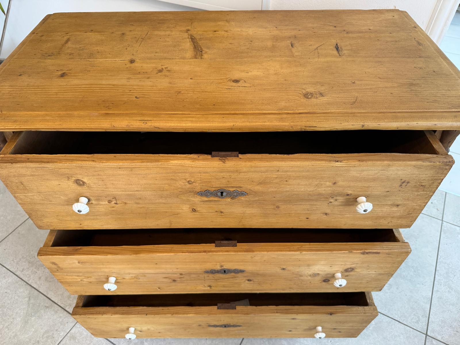 Biedermeier Kommode 3 Ladenkommode Antik Original D2380