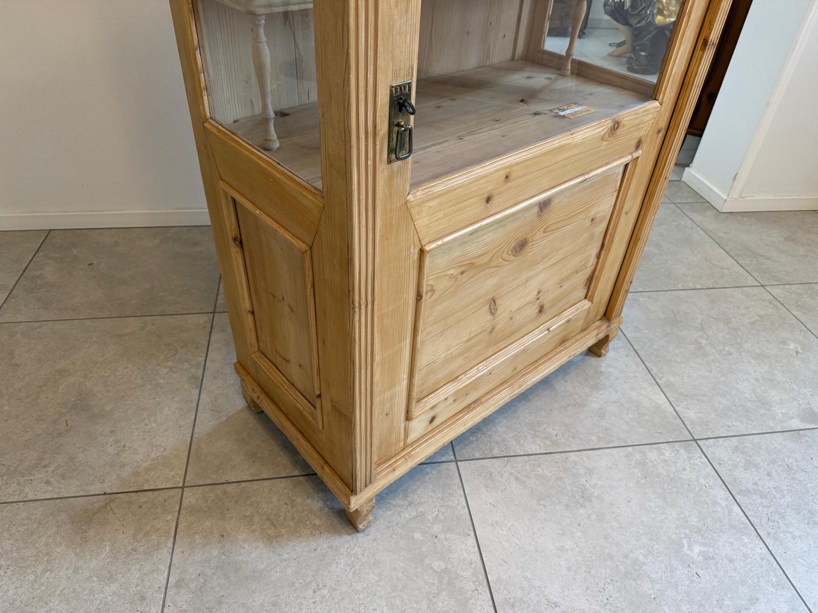 Bäuerliche Gründerzeit Vitrine Bauernvitrine Bauernschrank Naturholz G2215