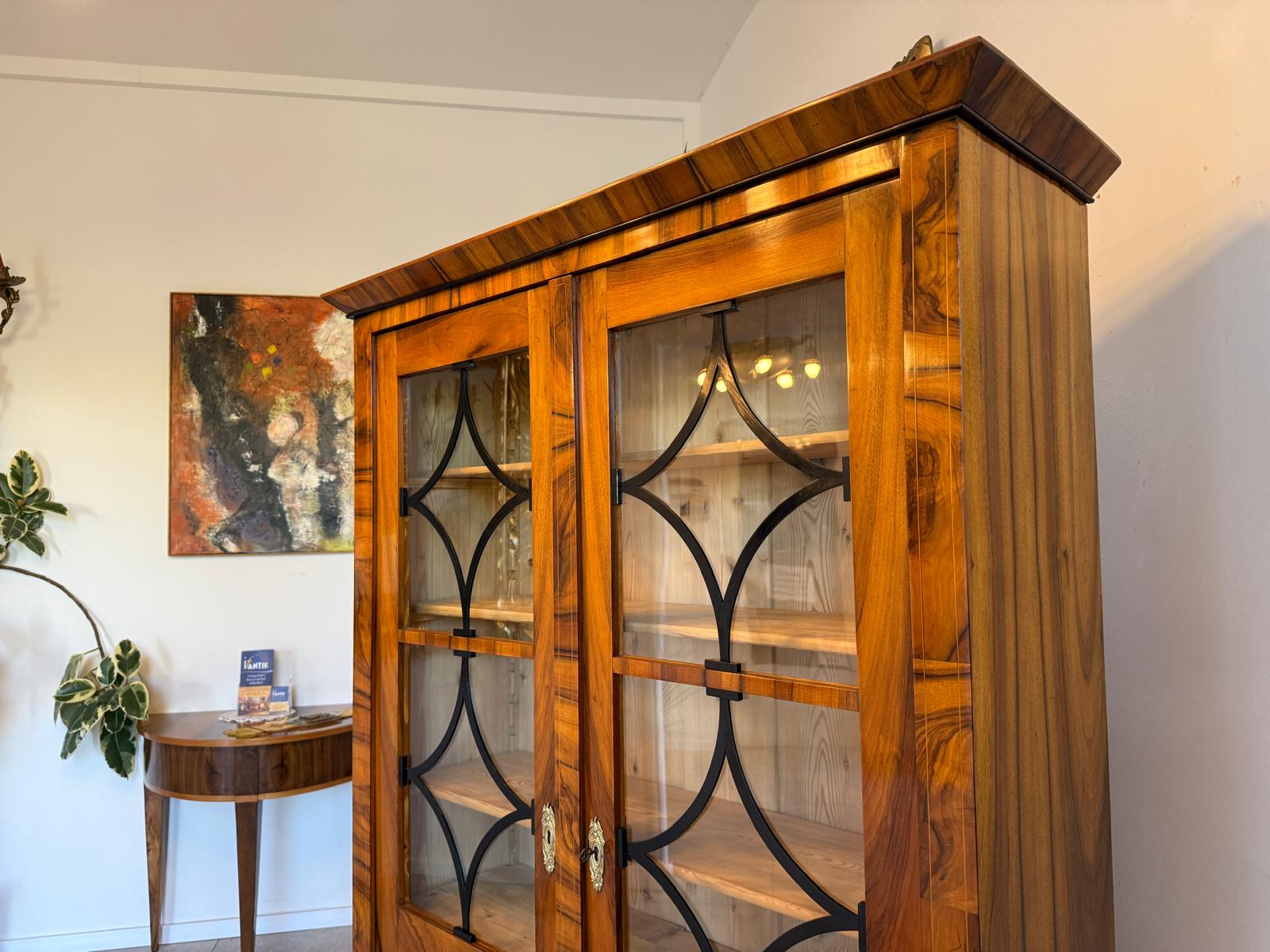 Restaurierte Biedermeier Vitrine Bücherschrank Glasschrank Antiquität G2160