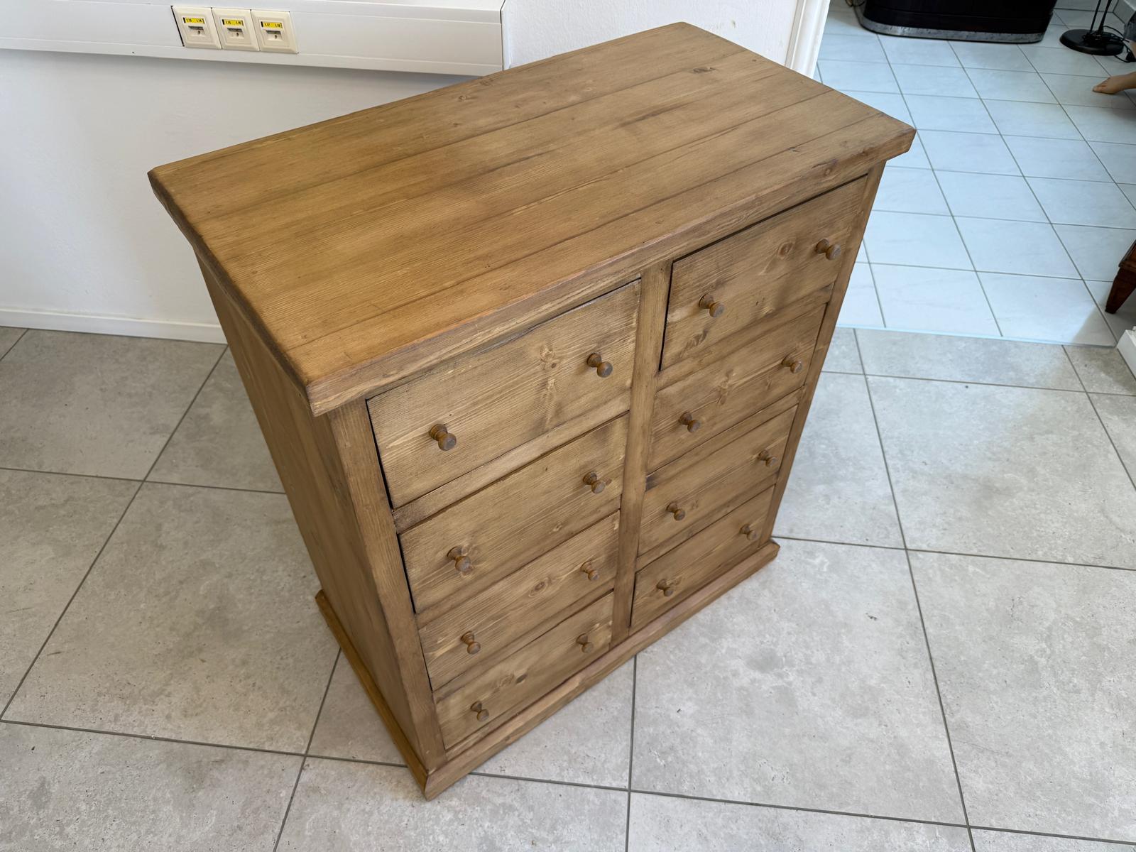 Bäuerliche 8 Ladenkommode Apothekerschrank Altholzkommode Weichholz D2341