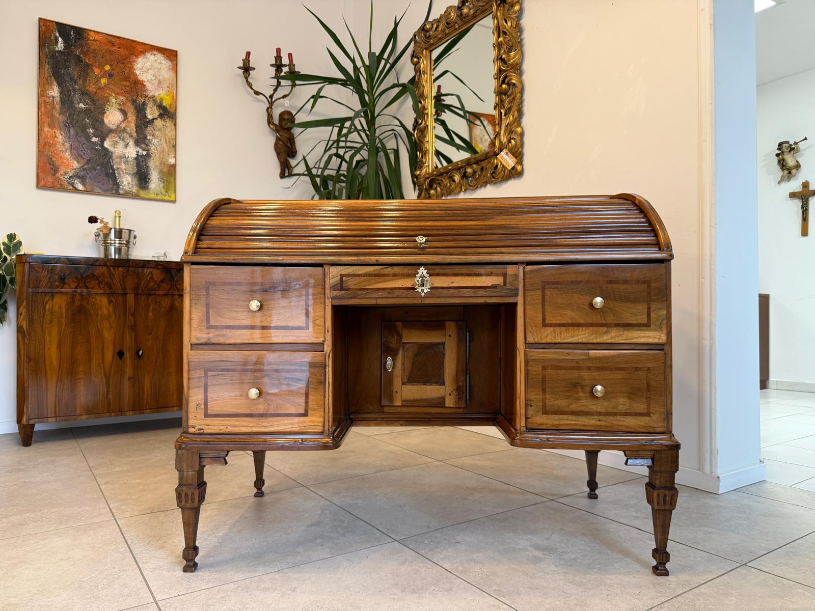 Sale Restauriert Barock Rolladen Sekretär um 1780 Antiquität G2049