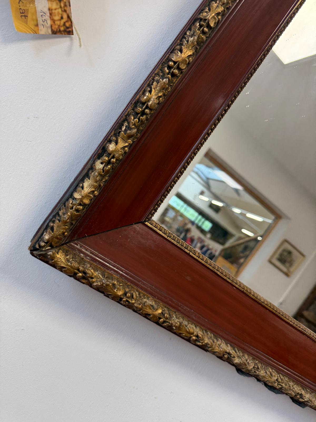 Biedermeier Spiegel Wandspiegel Original Nussholz Furniert Antiquität D2503