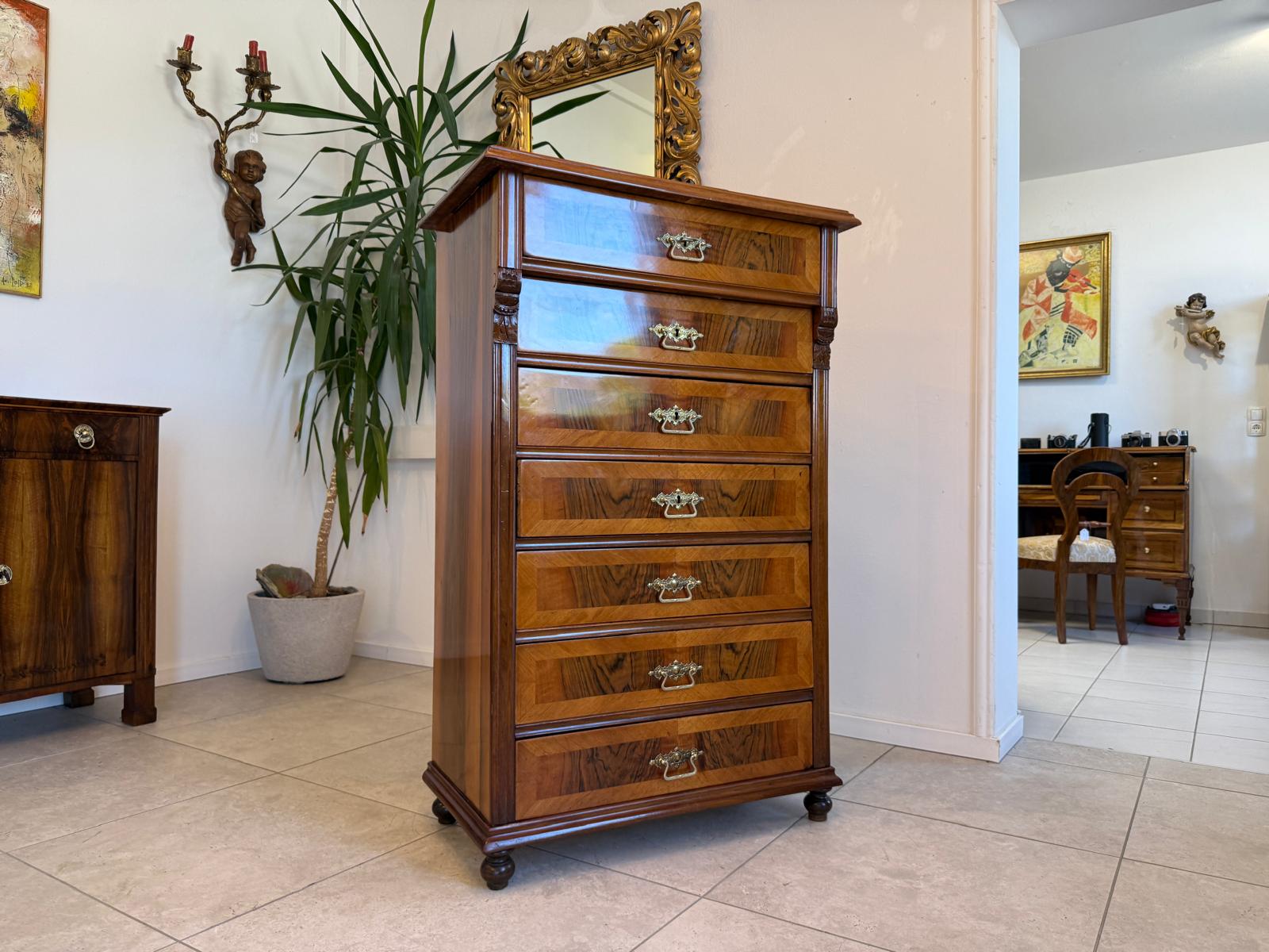 Gründerzeit Wochenkommode Nussholz Ladenschrank Antik G2086