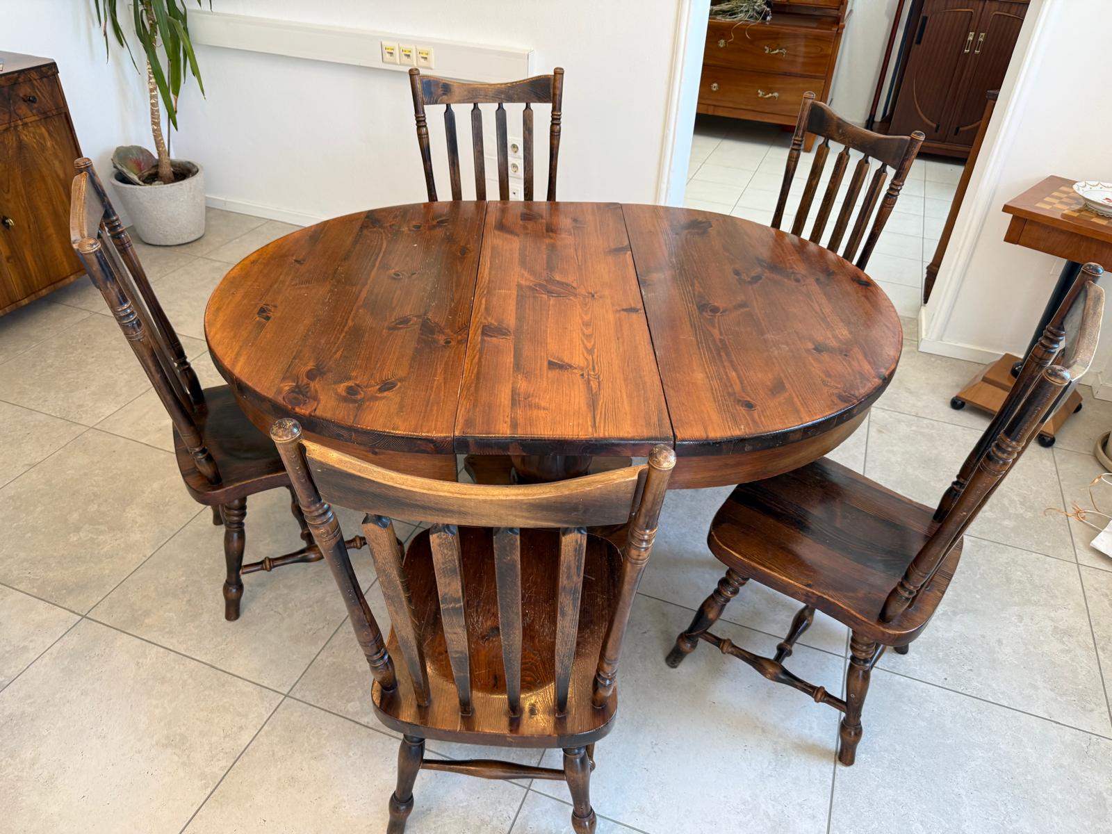 Bauernstube Speisezimmergruppe Tisch 5 Sessel  G1901