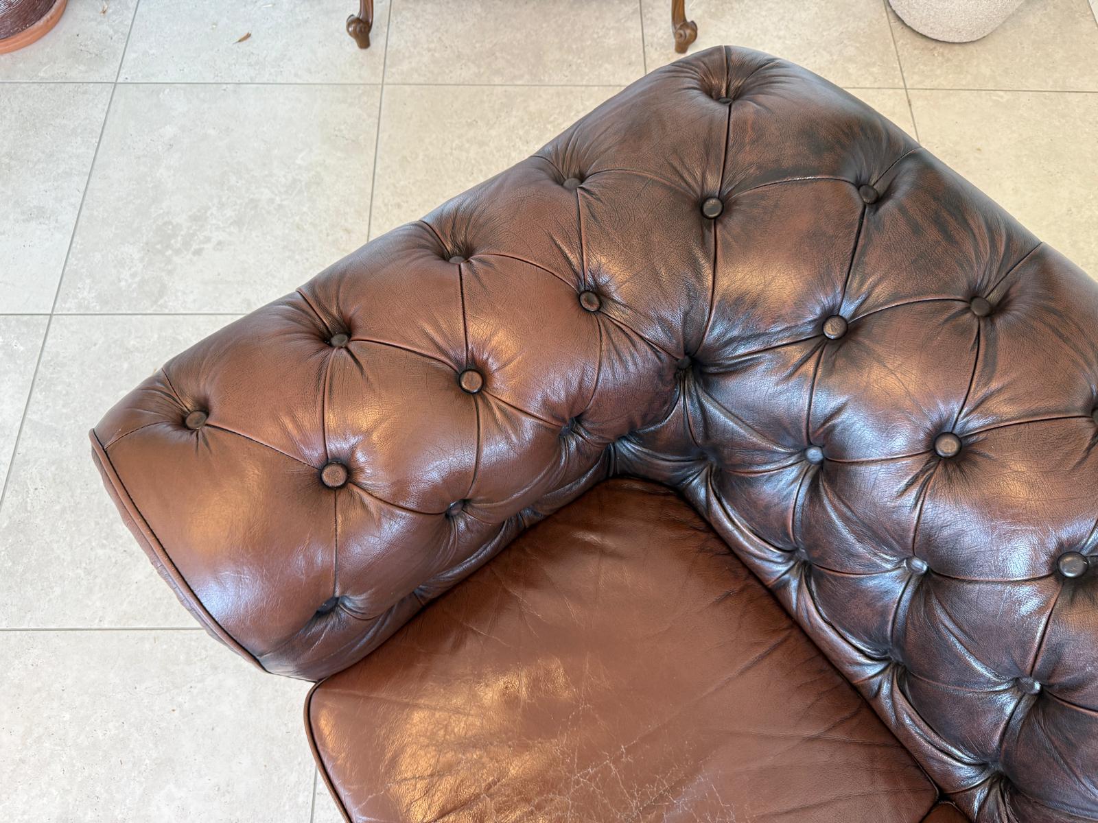 Chesterfield 2er Clubsofa Diwan Couch Zigarrenbraun G1831