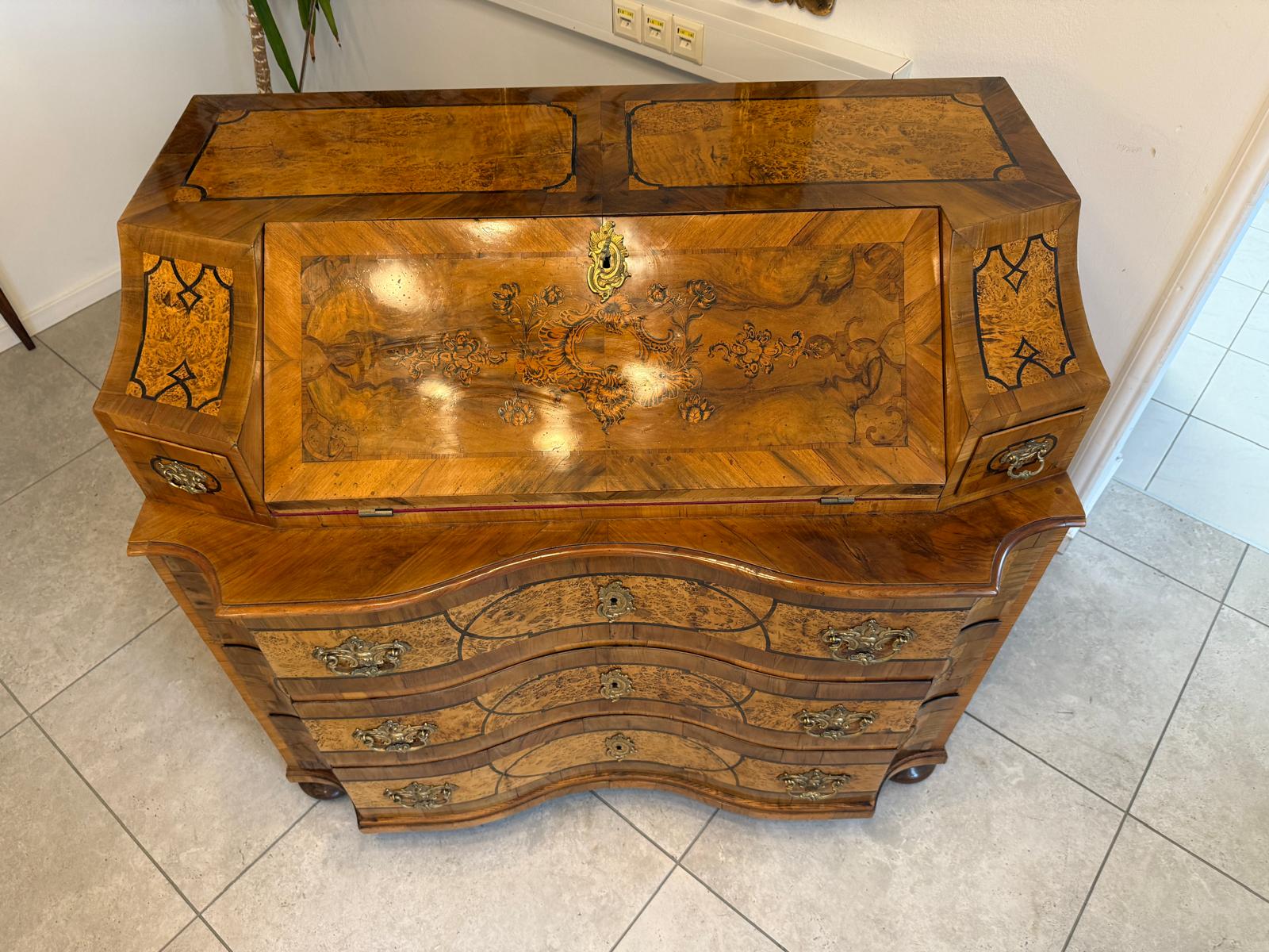 Authentischer Barock Schreibsekretär Sekretär Kommode Antiquität  G2374
