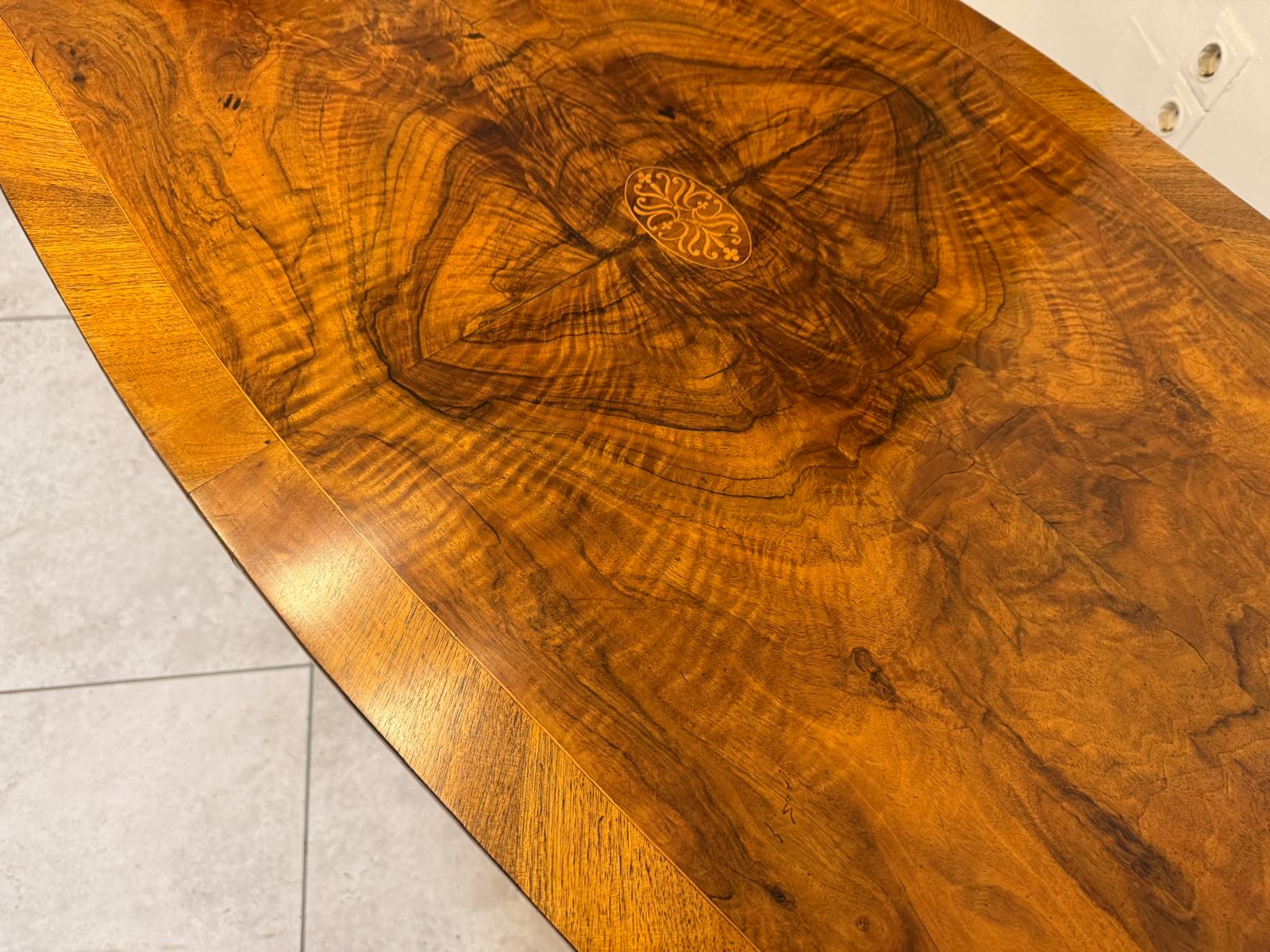 Biedermeier Tisch Schreibtisch Sekretär Marketiert Intarsien Antiquität G2373