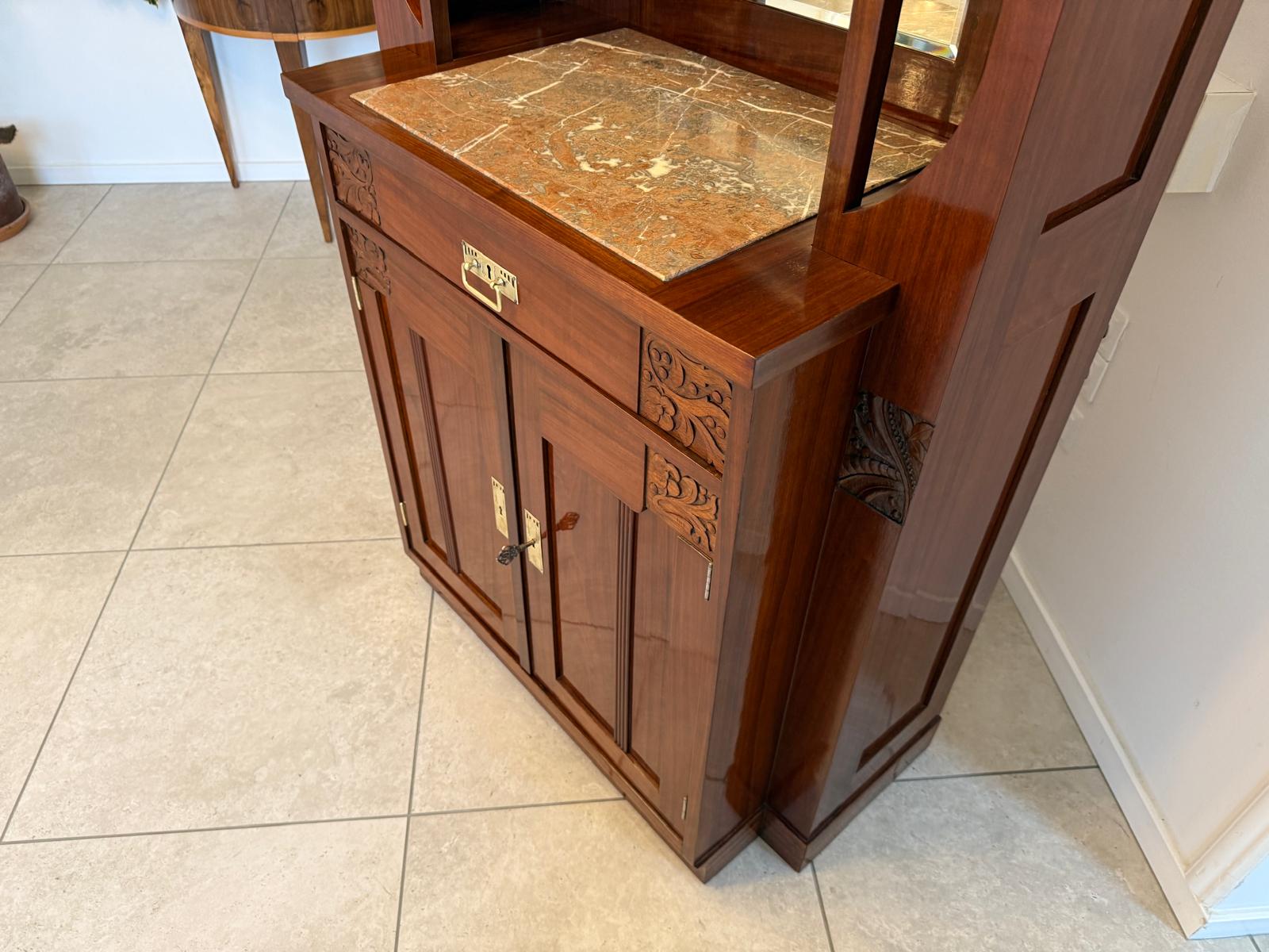 Restauriertes Jugendstil Aufsatzbuffet Bücherschrank G2243