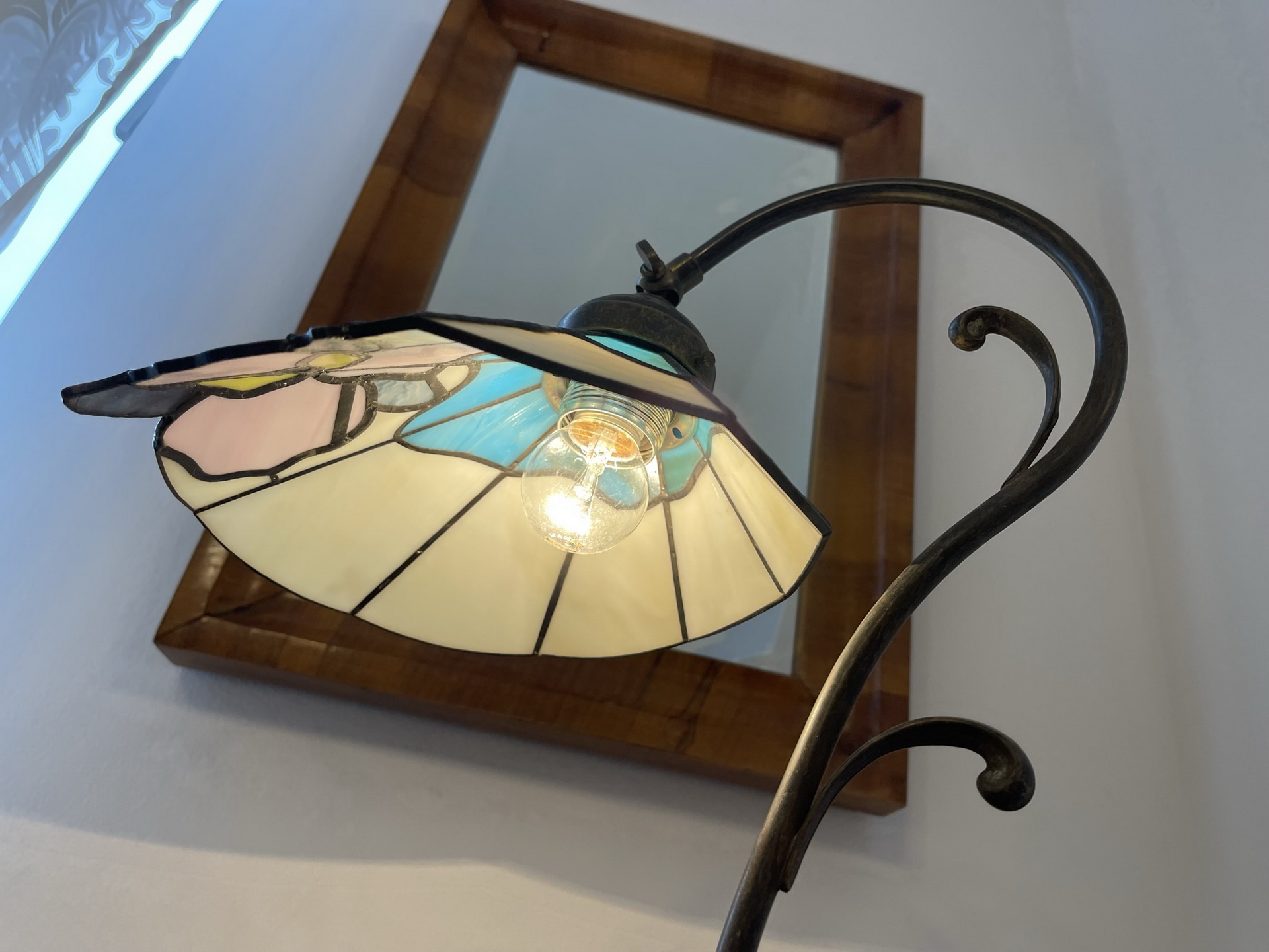 tiffany-glaskunst-_156 Echtglas Schreibtisch Lampe Tiffany Glaskunst Klaunser kl14-1