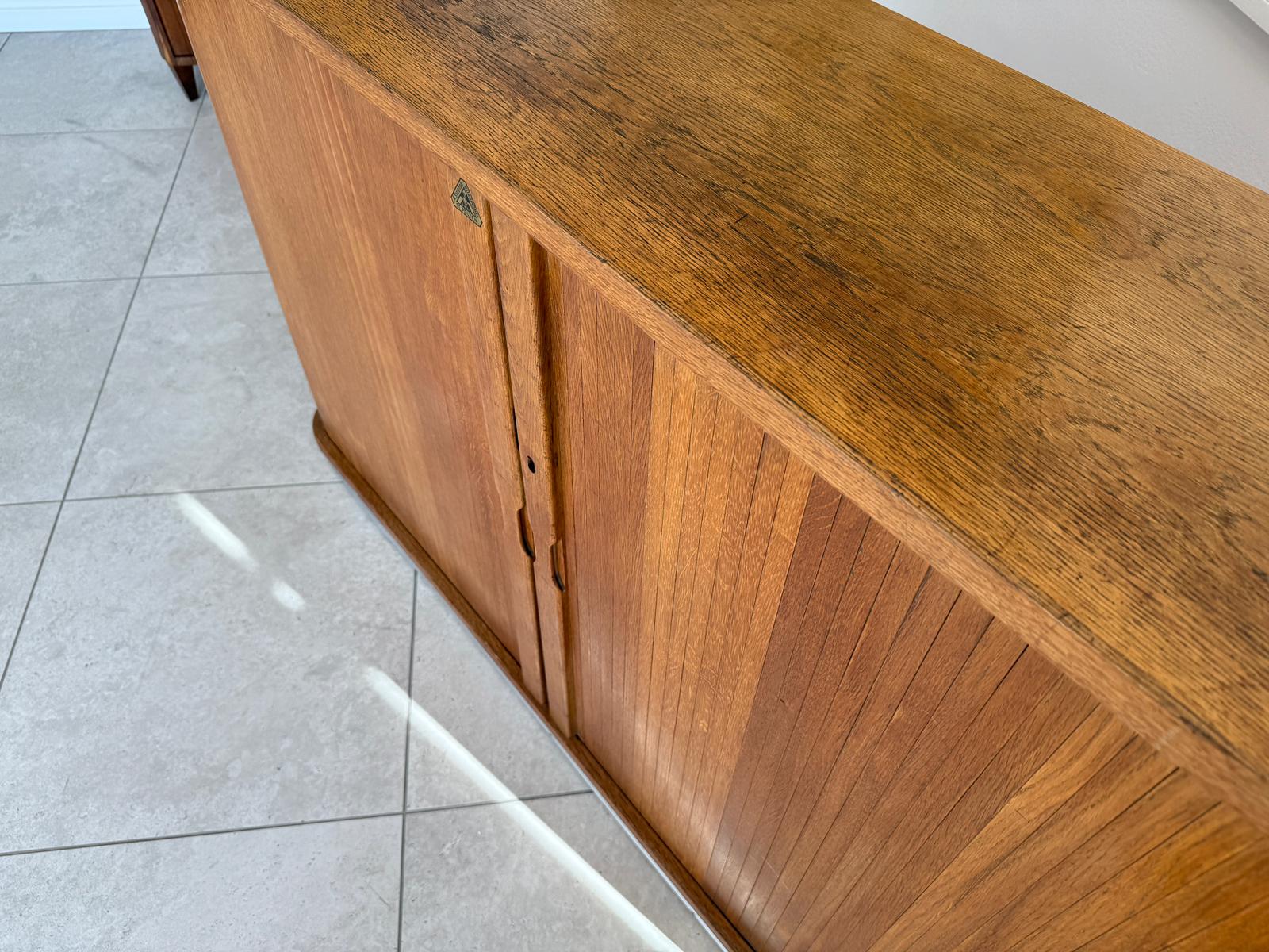 Jugendstil Rolladenschrank Antik Braun Büroschrank G1978