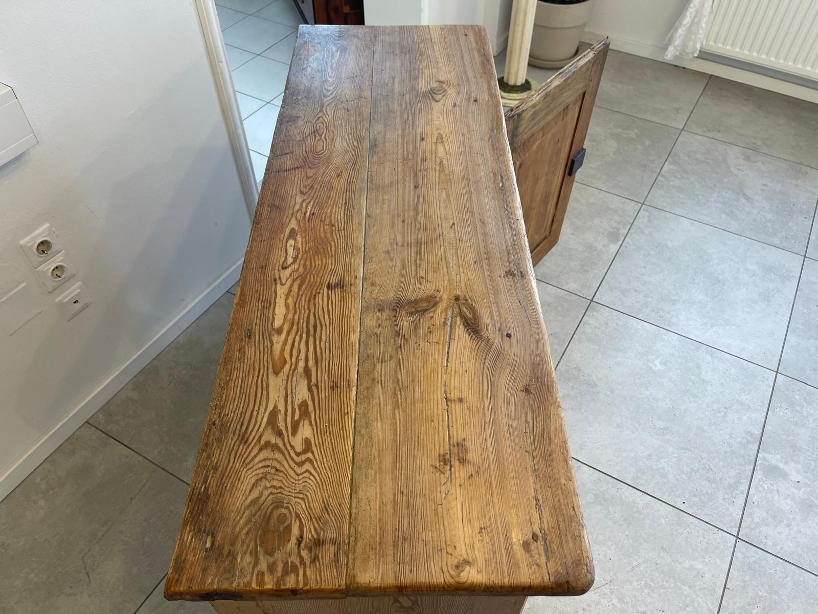 Bäuerliche Anrichte Sideboard Kommode Naturholz E1017