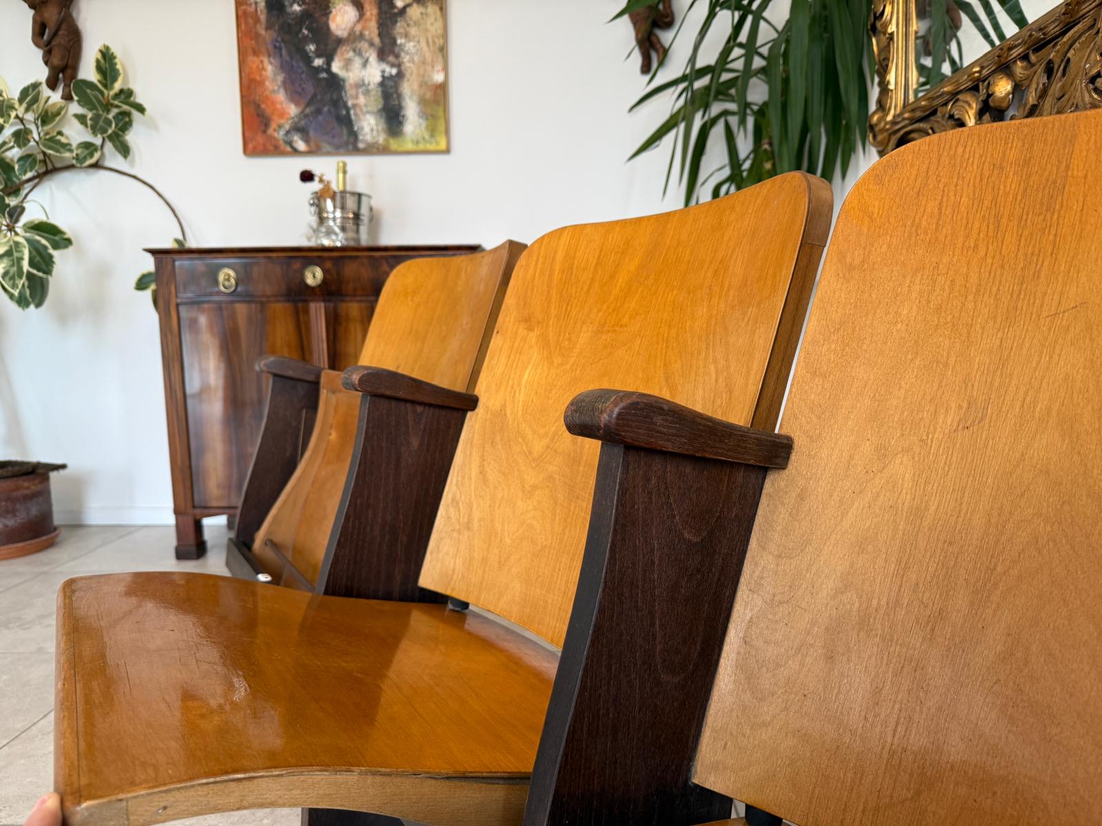 Originale Kinosessel 3er Sitz Klappstuhl Stuhl Sitzgruppe G2128