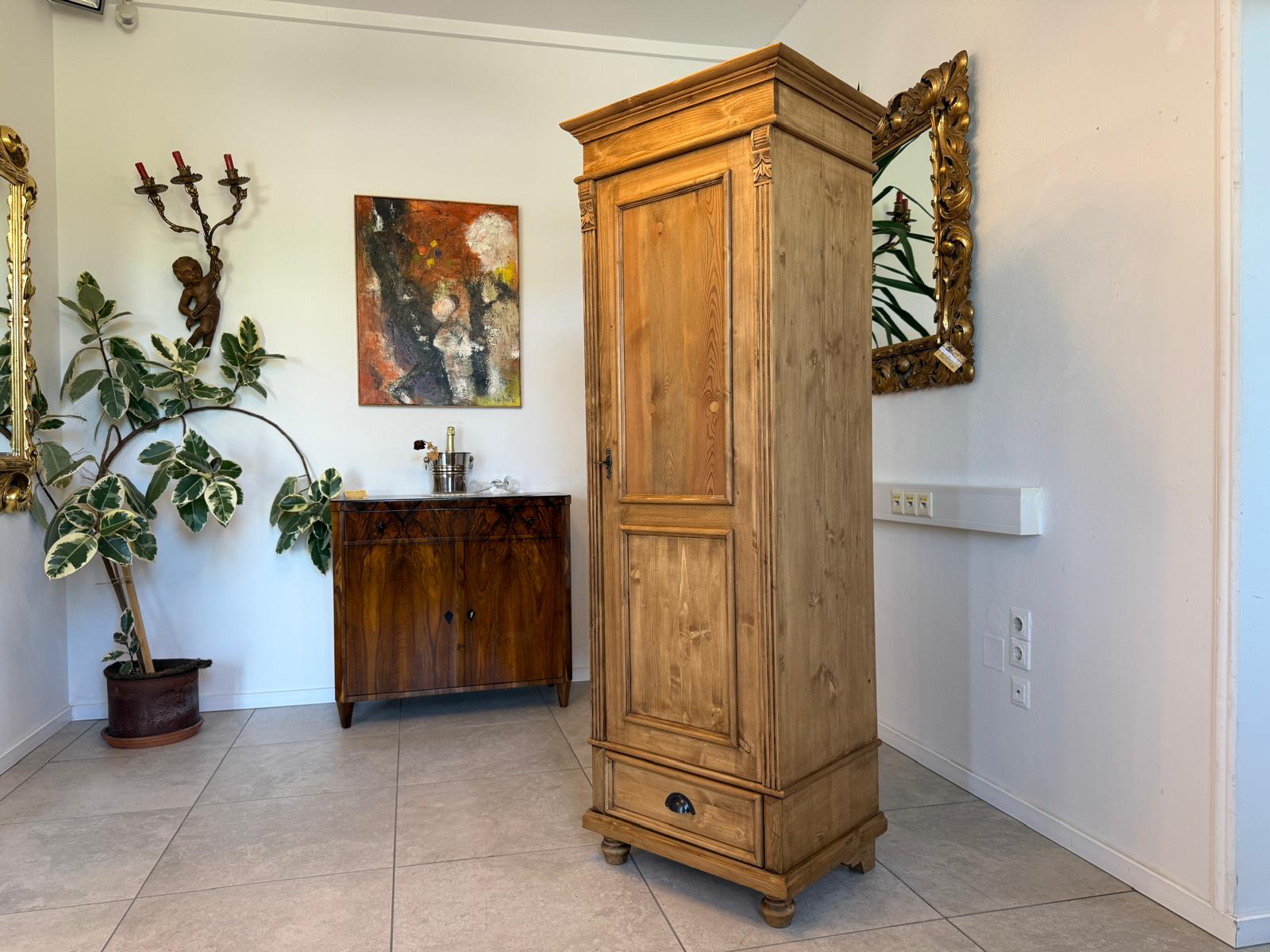 Bäuerlicher Gründerzeit Bauernschrank Naturholzschrank G2040
