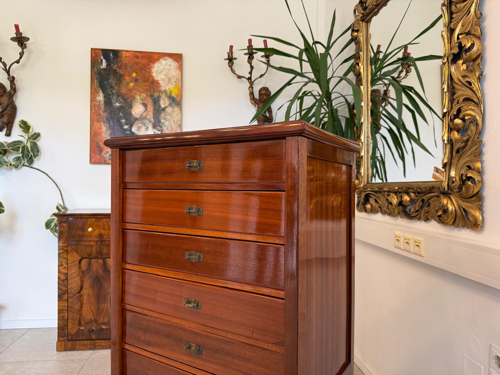 Jugendstil Aktenschrank Büroschrank restauriert Eichenholz D2476