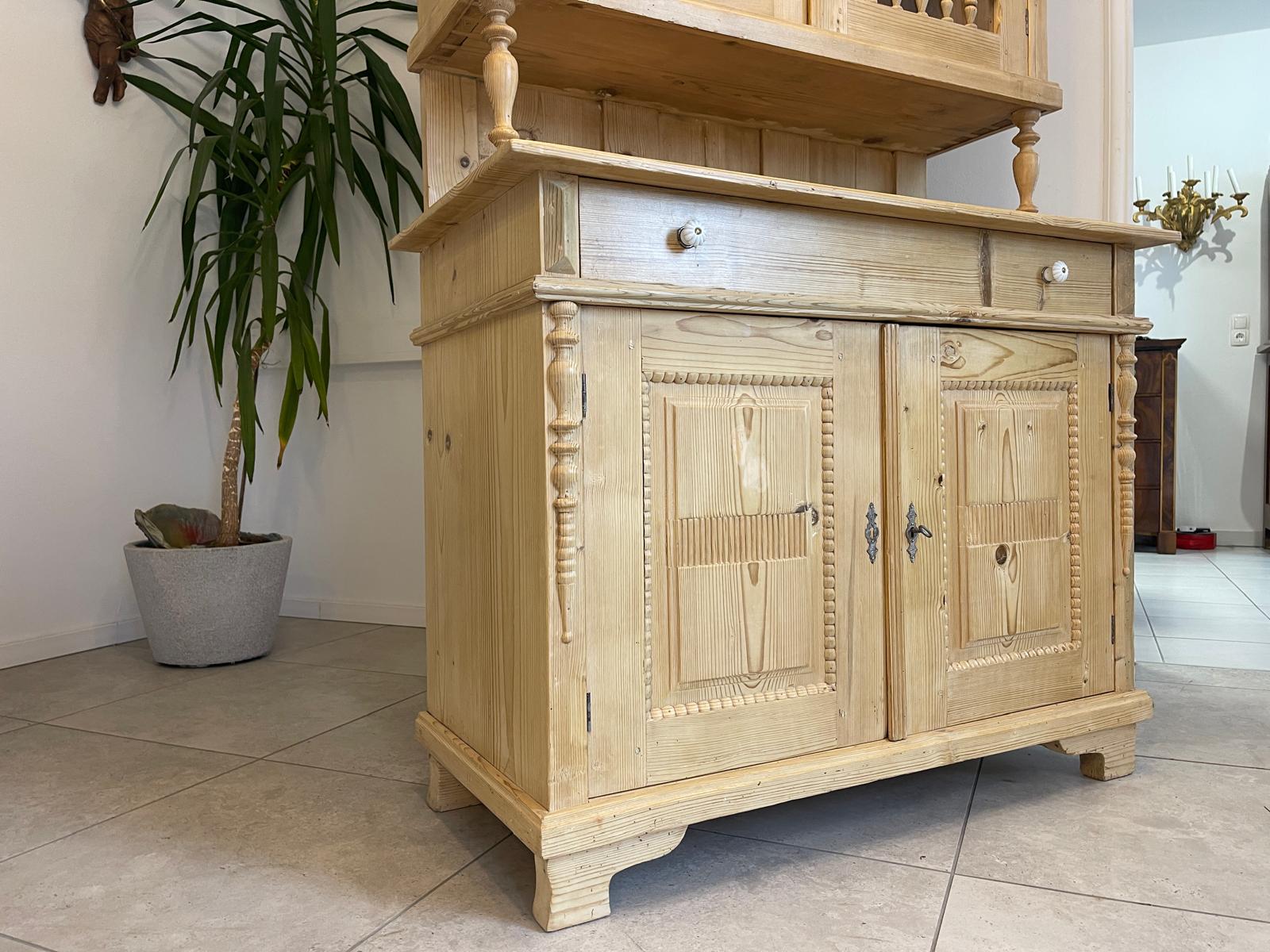 Restaurierte Gründerzeit Küchenschrank Vitrinenschrank Bauernschrank Bauernmöbel G1047