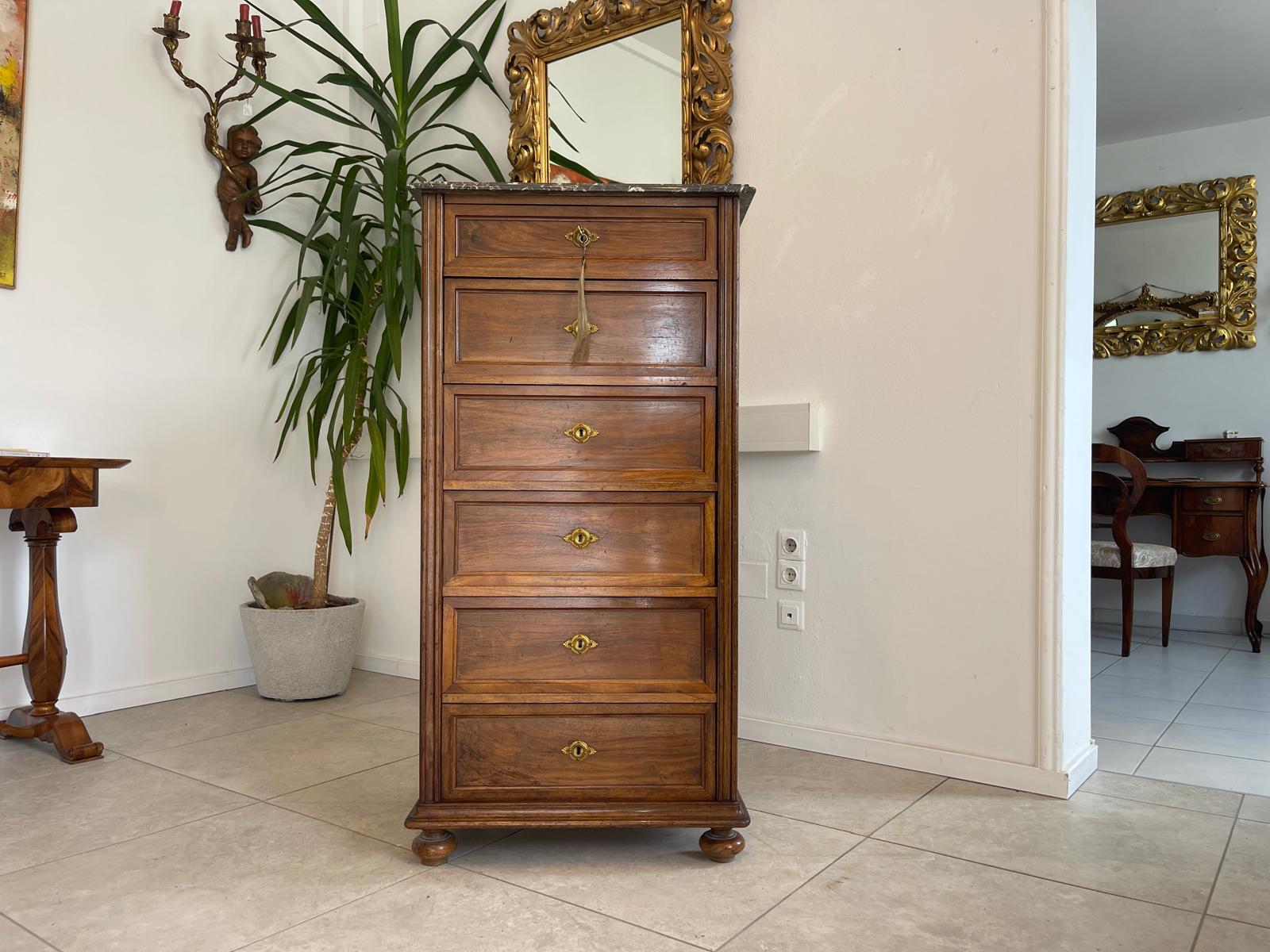 Originalstück Gründerzeit Wochenkommode Nussholz Ladenschrank G1664
