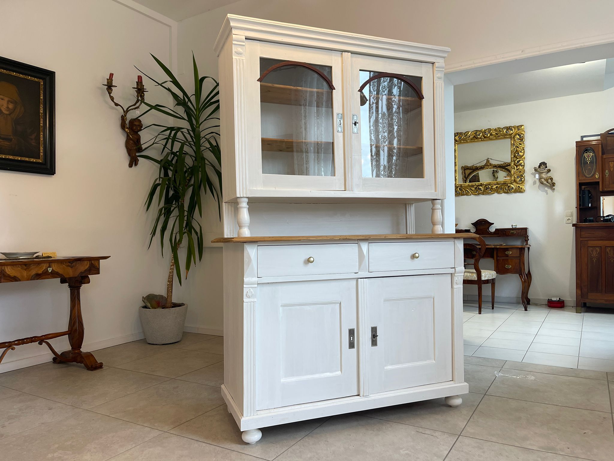 Aufsatzbuffet Küchenkredenz Bauernschrank Aufsatzkommode Chabby Chic G1607