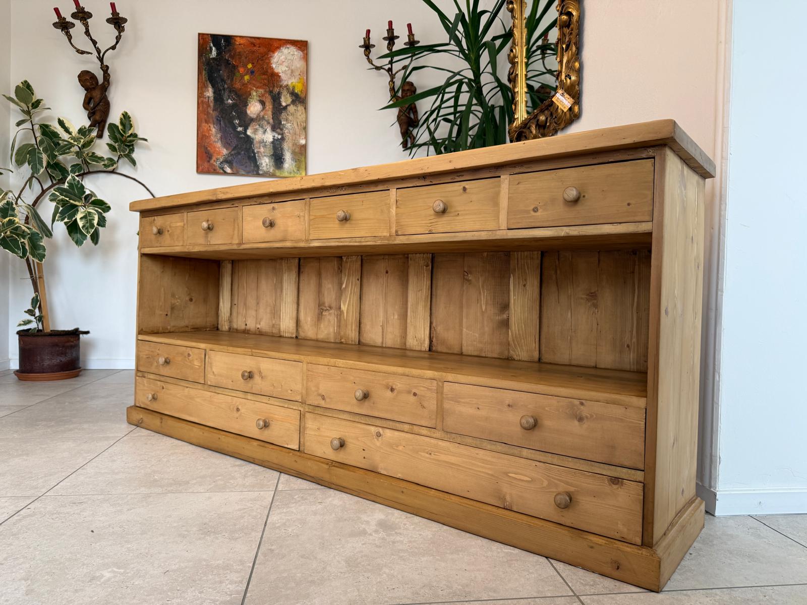 Praktische bäuerliche 12 Laden Kommode Anrichte Sideboard G2069