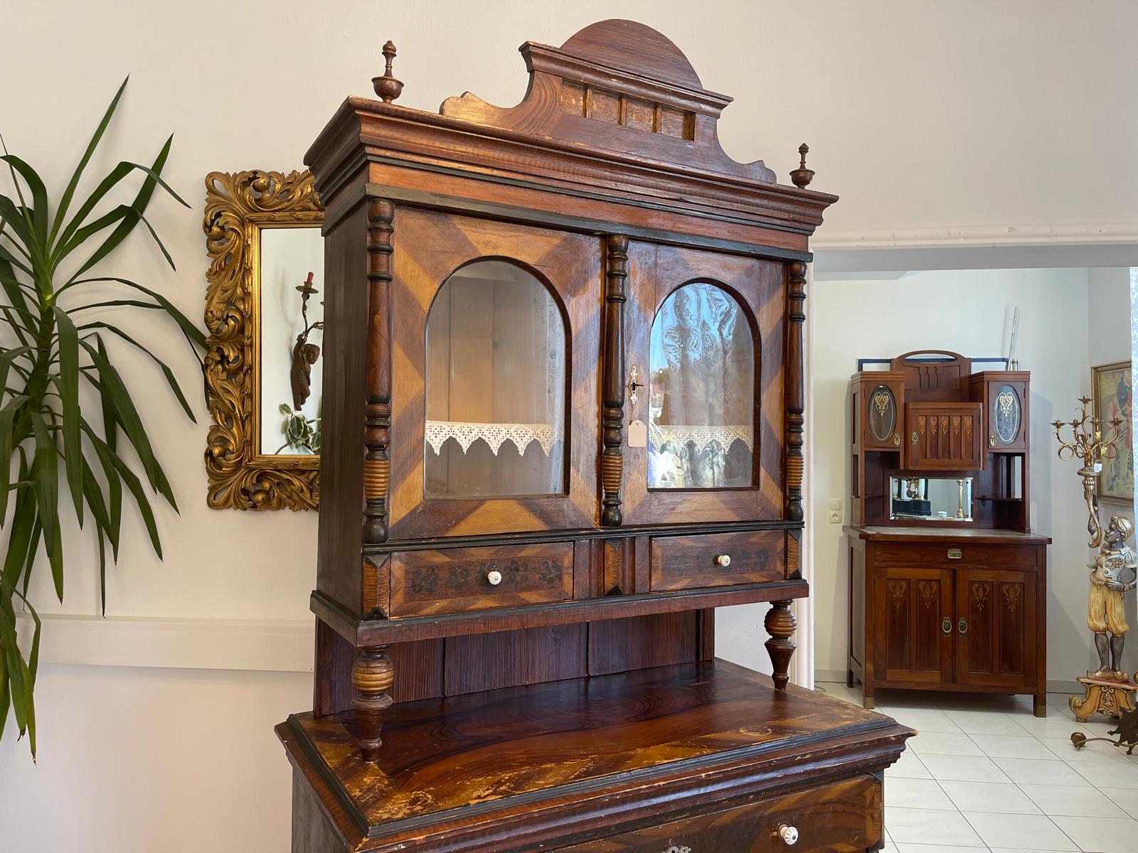 Gründerzeit Küchenbuffet Küchenschrank Küchenkredenz Bauernvitrine G1274