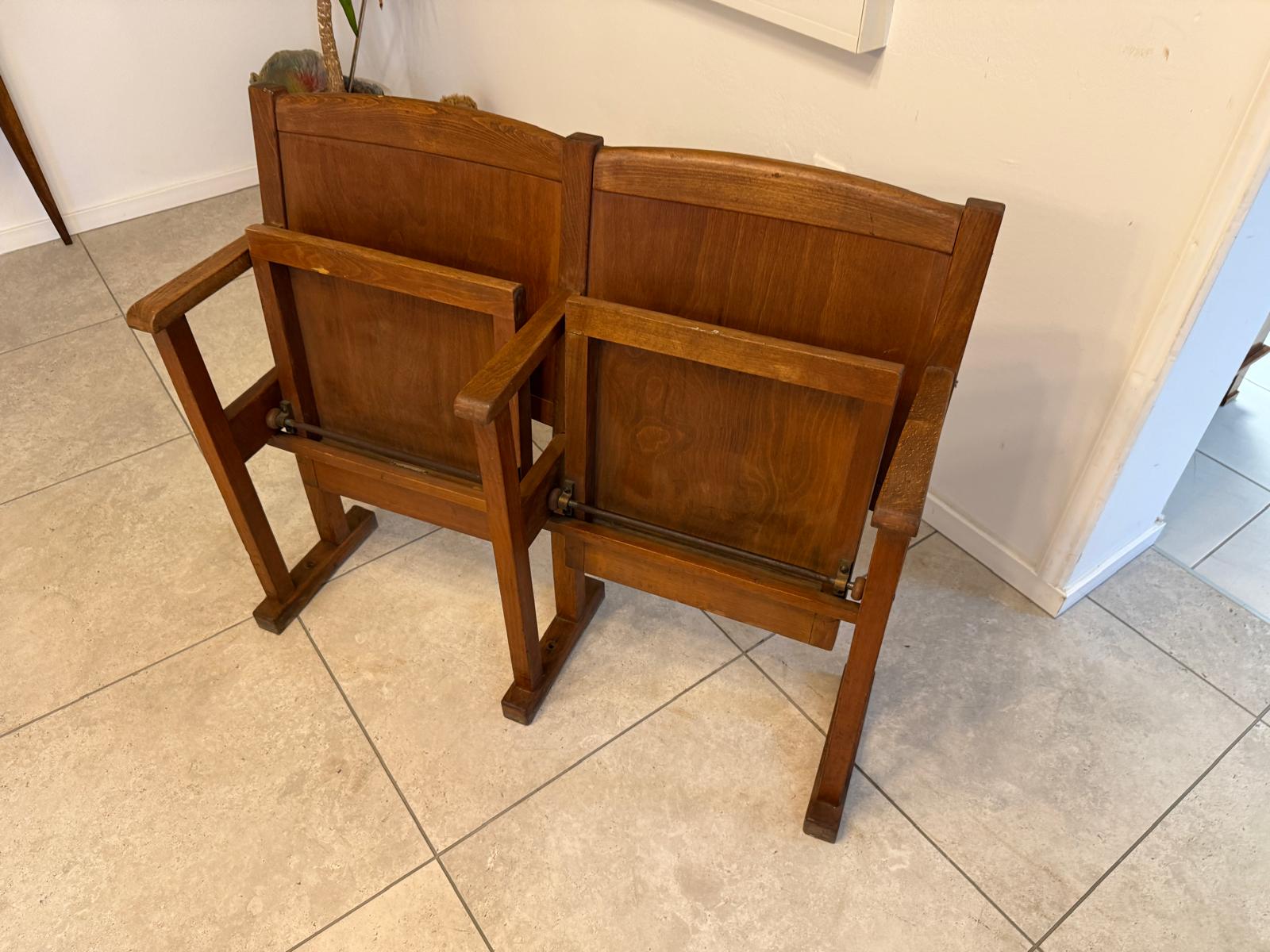 Original Wiener Kinosessel 2er Sitz Klappstuhl Stuhl Nostalgie G2265-1