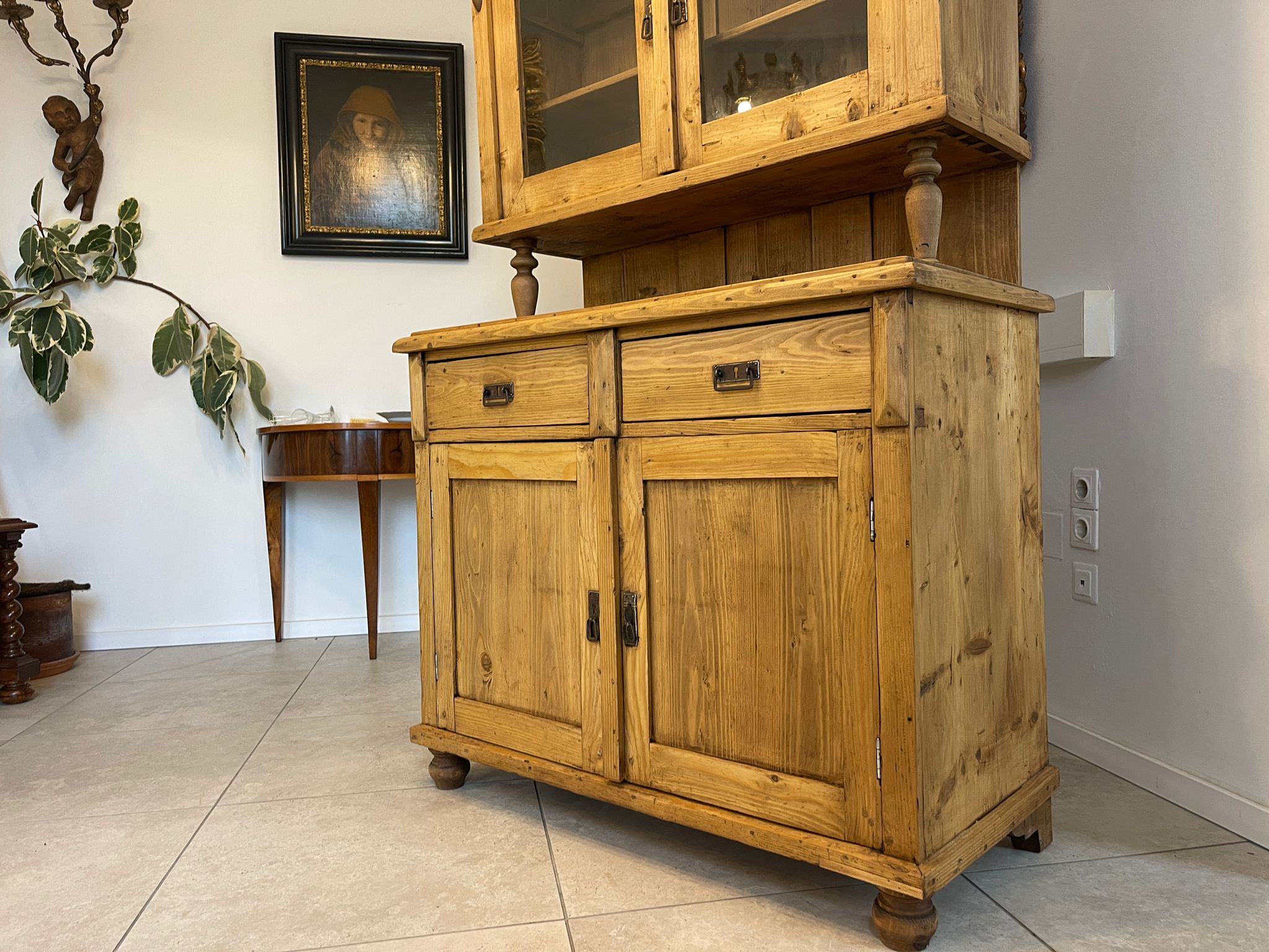 d4fc7cd5-b154-41ed-8b71-8c4915d985f8 Gründerzeit Küchenkredenz Naturholzschrank Bauernmöbel A5060