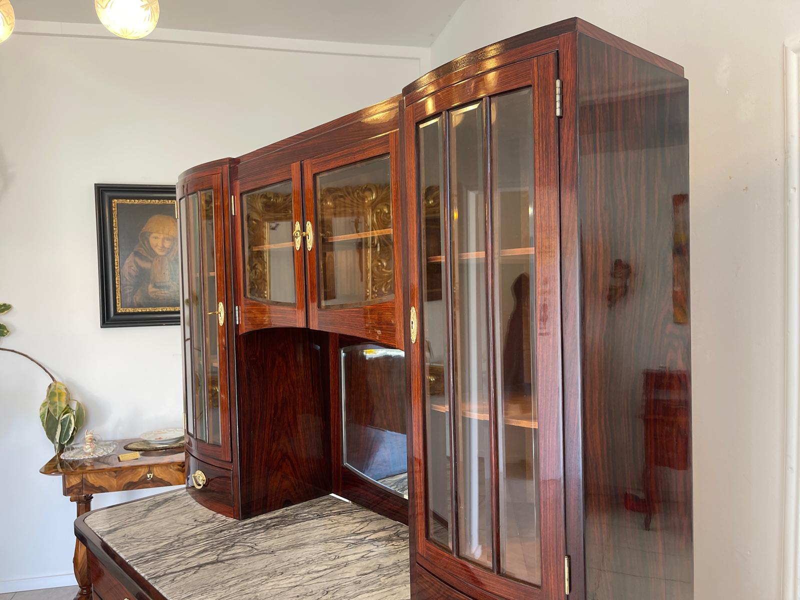 Sale Restauriertes Jugendstil Designerbuffet Aufsatzbuffet Originalstück G1377